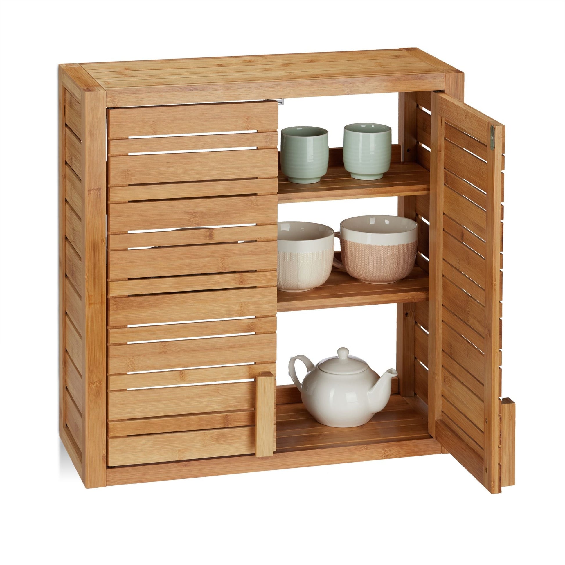 Wandschrank Bambus Hellbraun von Relaxdays