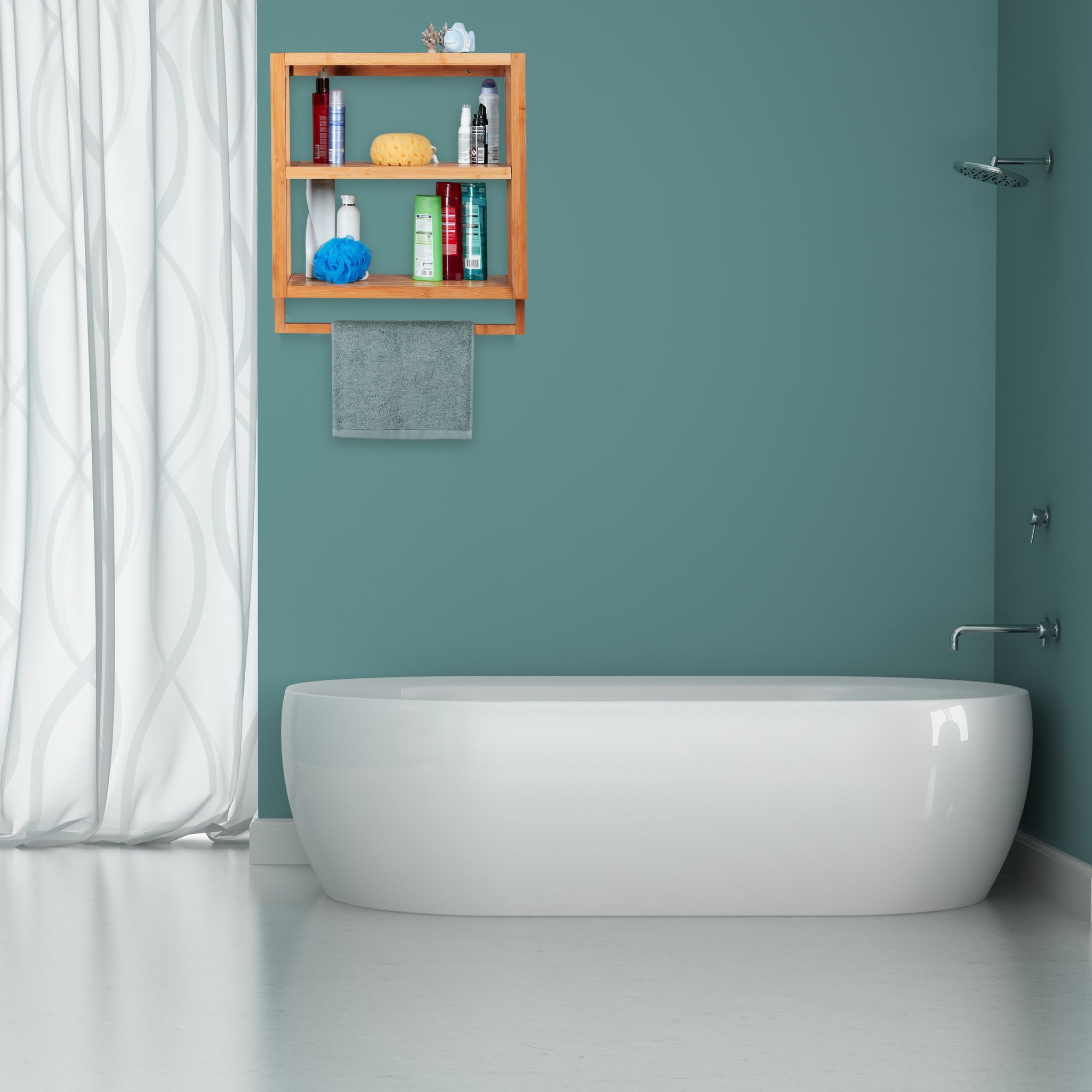 Wandregal Bambus 3 Ablagen Hellbraun von Relaxdays