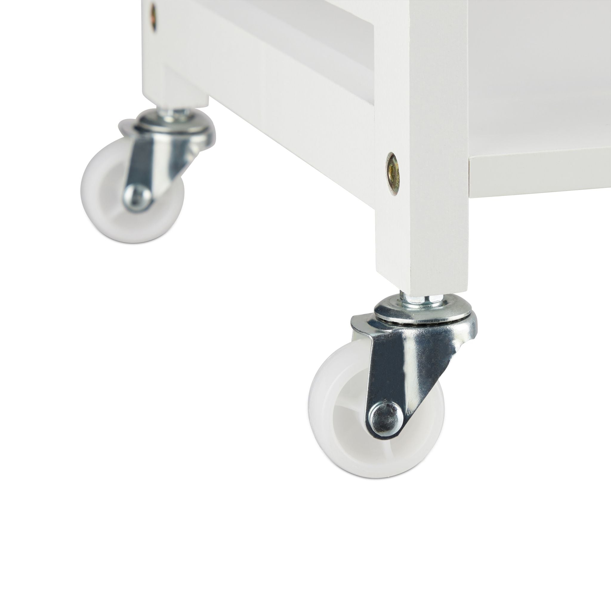 Servierwagen mit 3 Ablagen Weiss-Silber