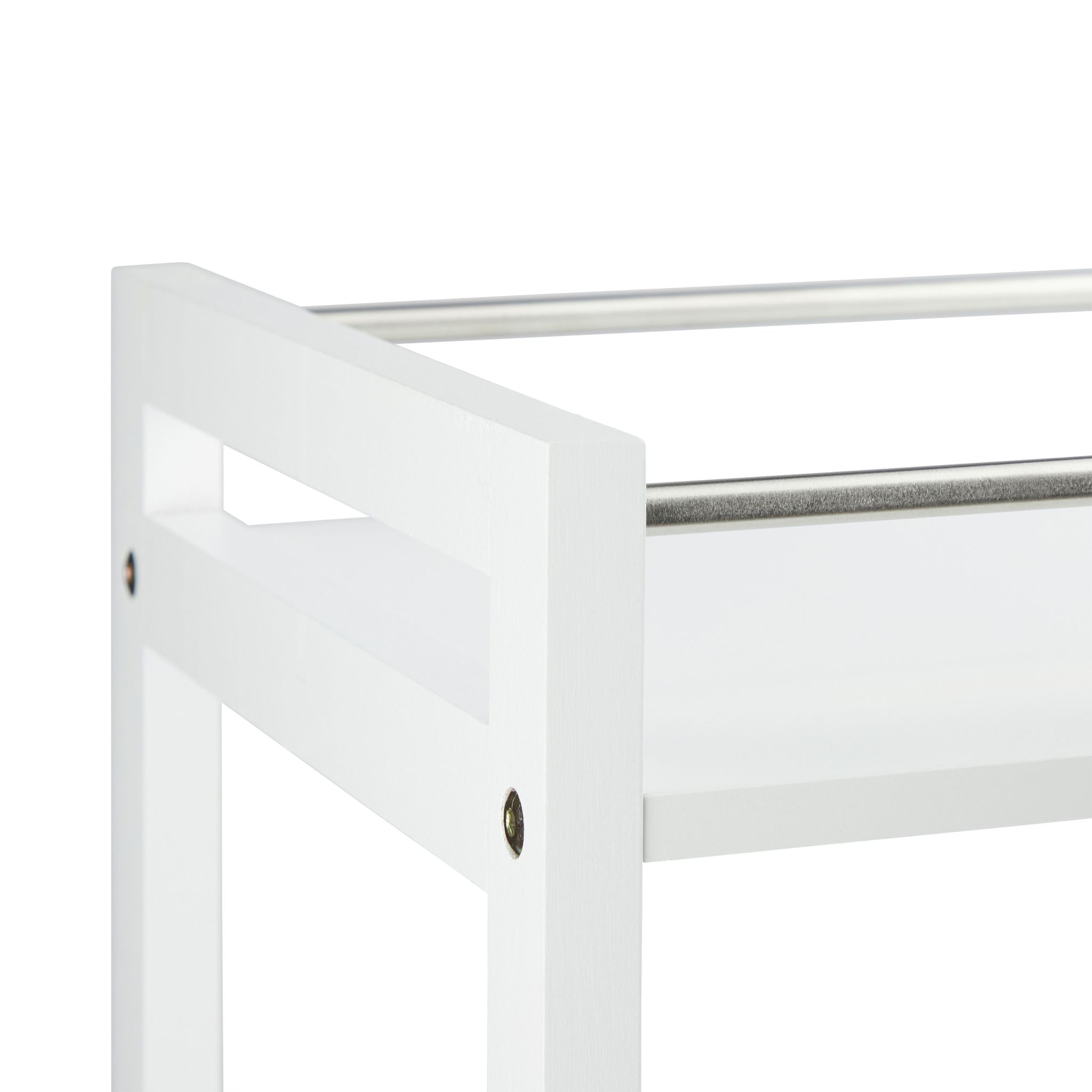 Servierwagen mit 3 Ablagen Weiss-Silber