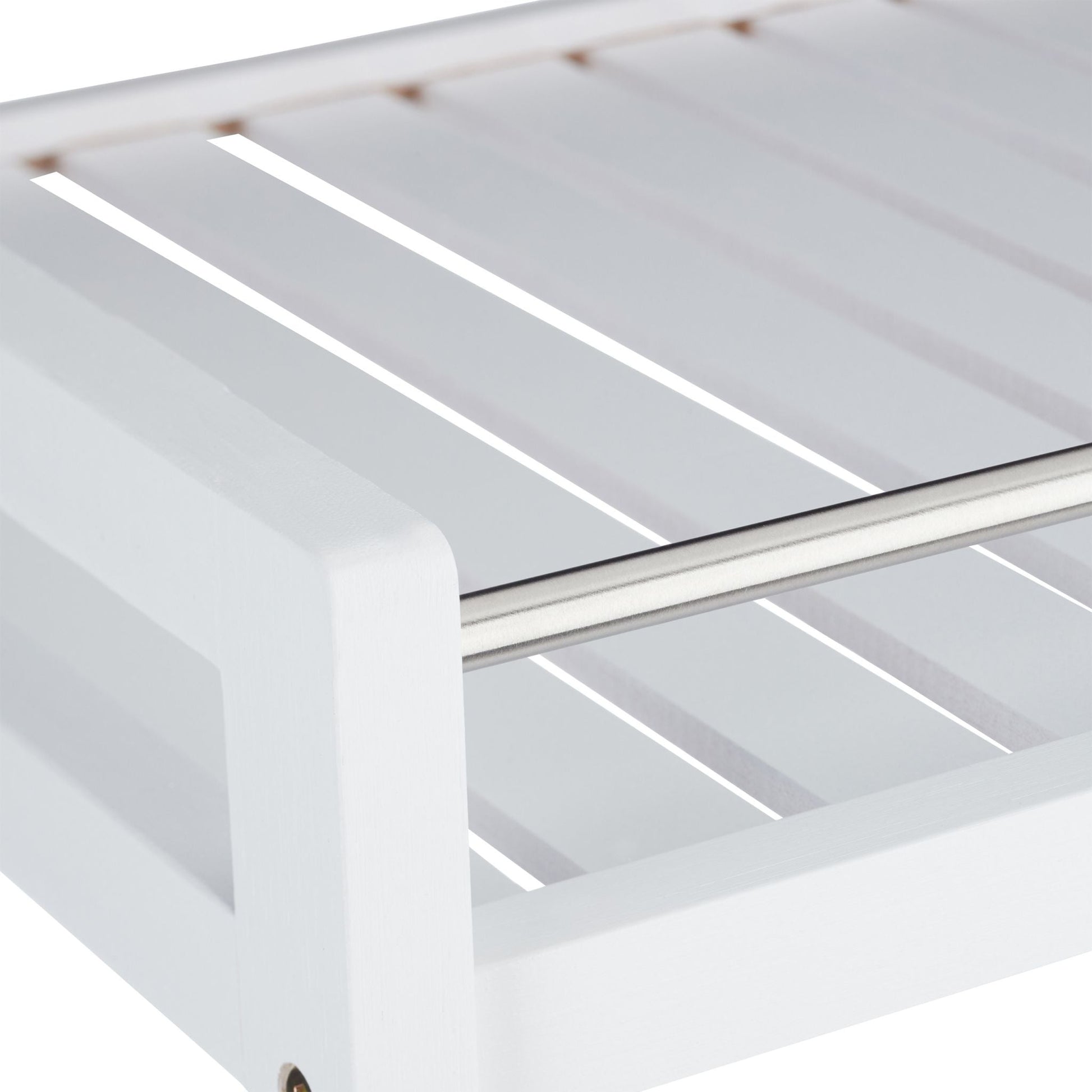 Servierwagen Bambus Weiss-Silber von Relaxdays