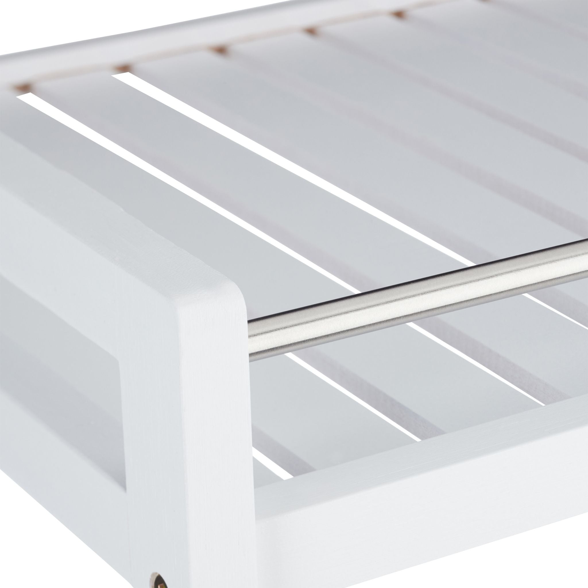 Servierwagen Bambus Weiss-Silber von Relaxdays