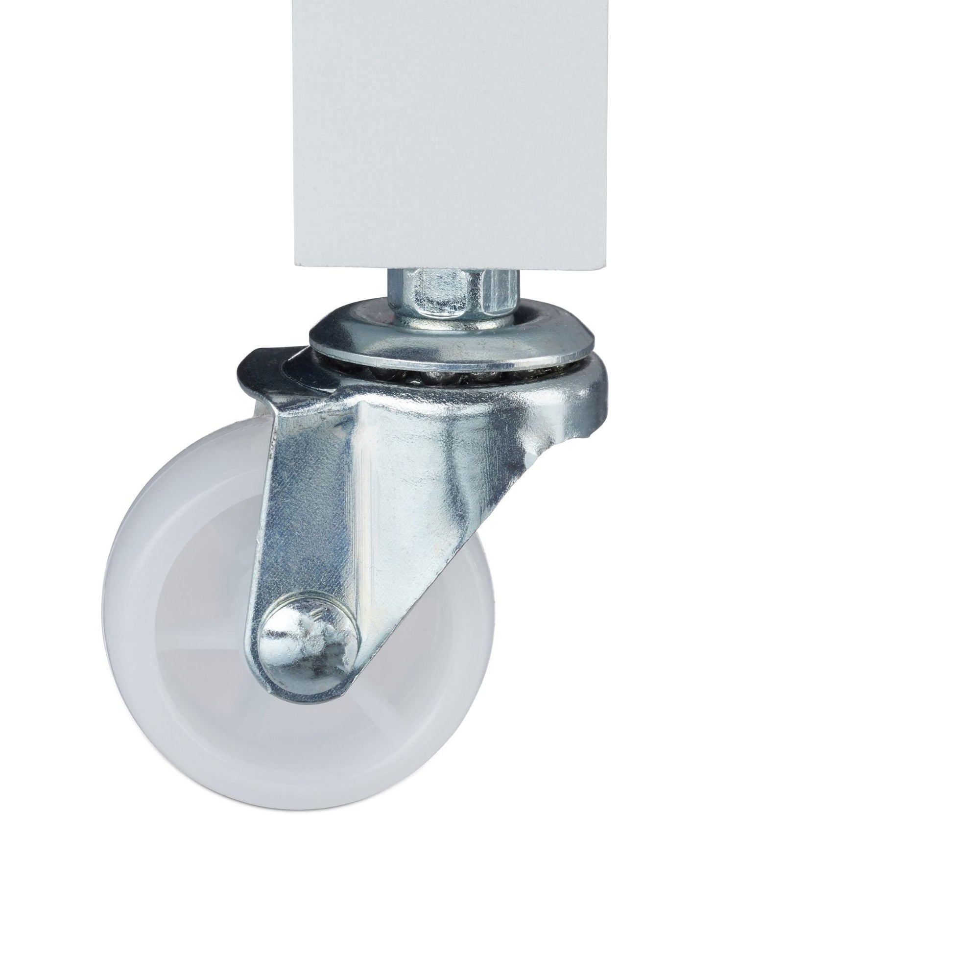 Servierwagen Bambus Weiss-Silber von Relaxdays
