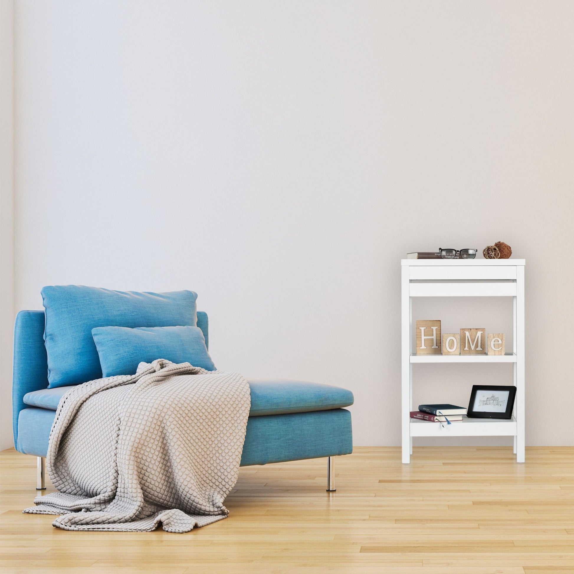 Badregal Bambus weiss Weiss von Relaxdays