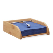 Serviettenhalter Bambusholz Hellbraun-Silber von Relaxdays