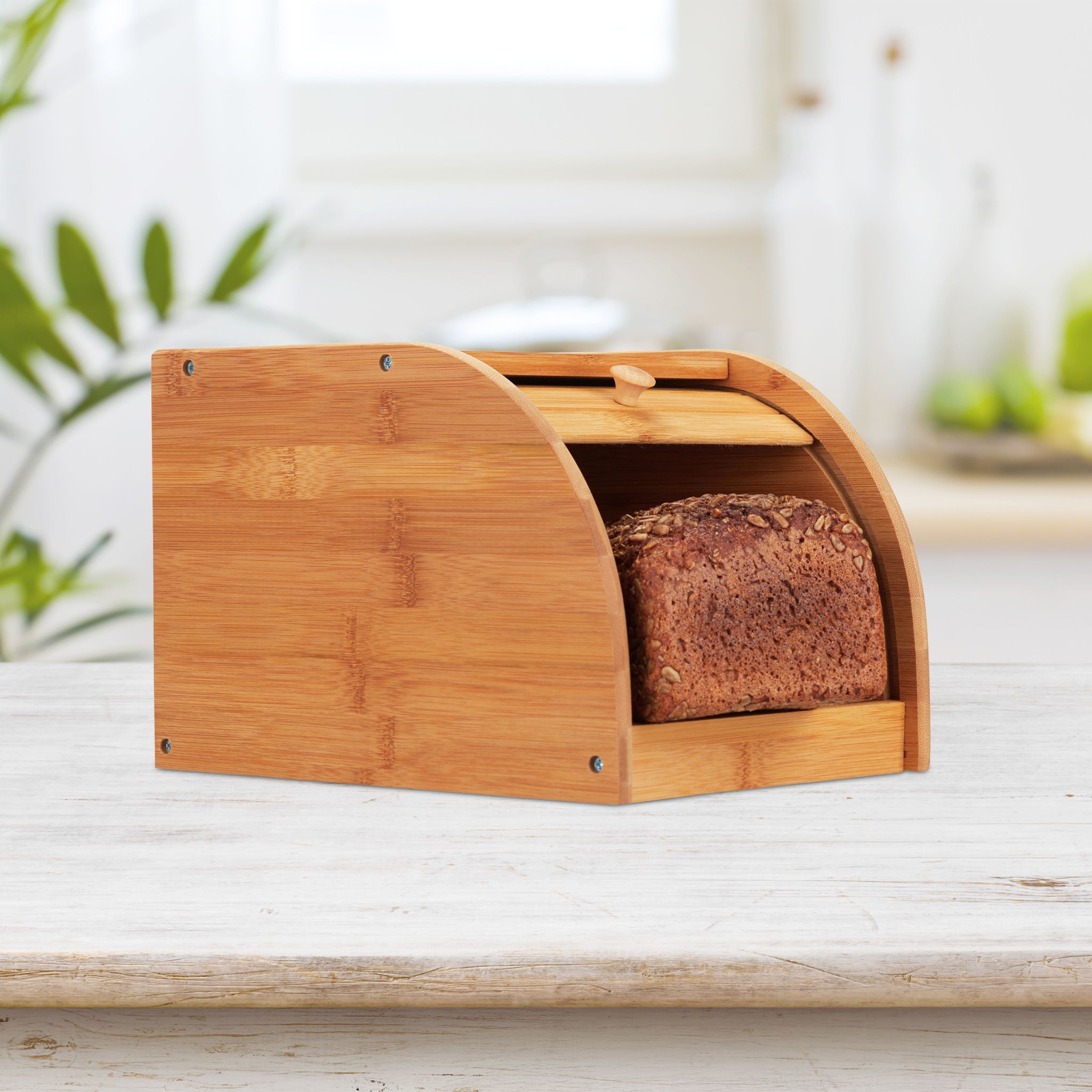 Brotkasten Bambus Hellbraun von Relaxdays