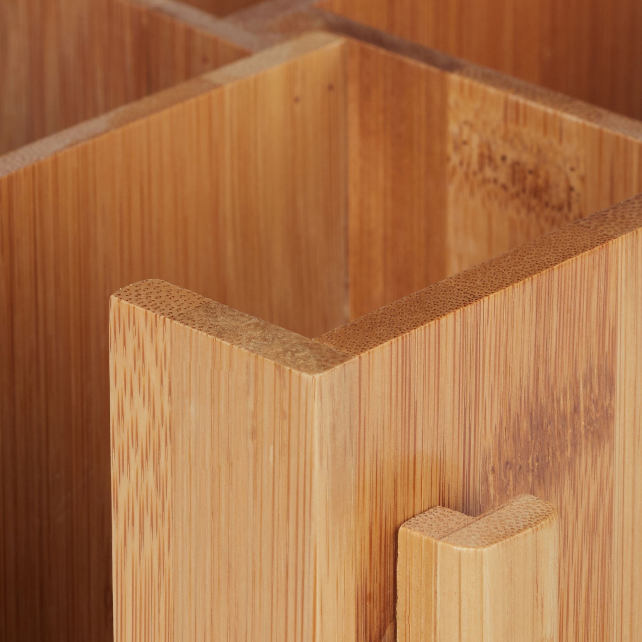 Teebox drehbar Bambus Hellbraun-Silber von Relaxdays
