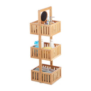 Badregal Bambus mit 3 Ablagen Hellbraun von Relaxdays