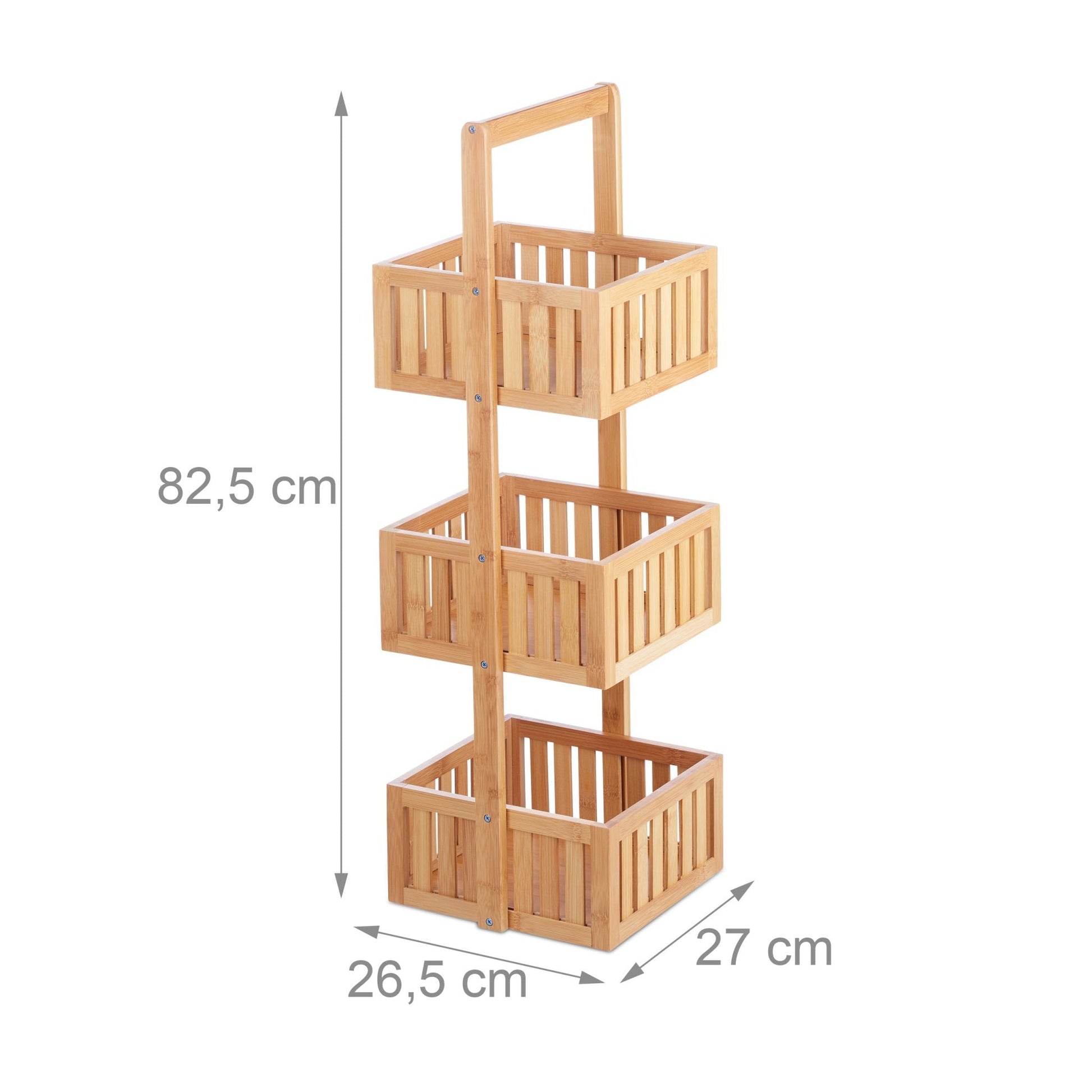 Badregal Bambus mit 3 Ablagen Hellbraun von Relaxdays