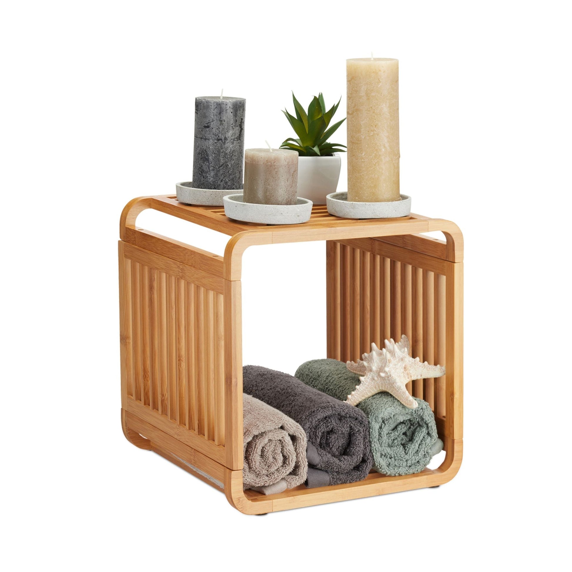Regal mit Ablagen Bambus Hellbraun von Relaxdays
