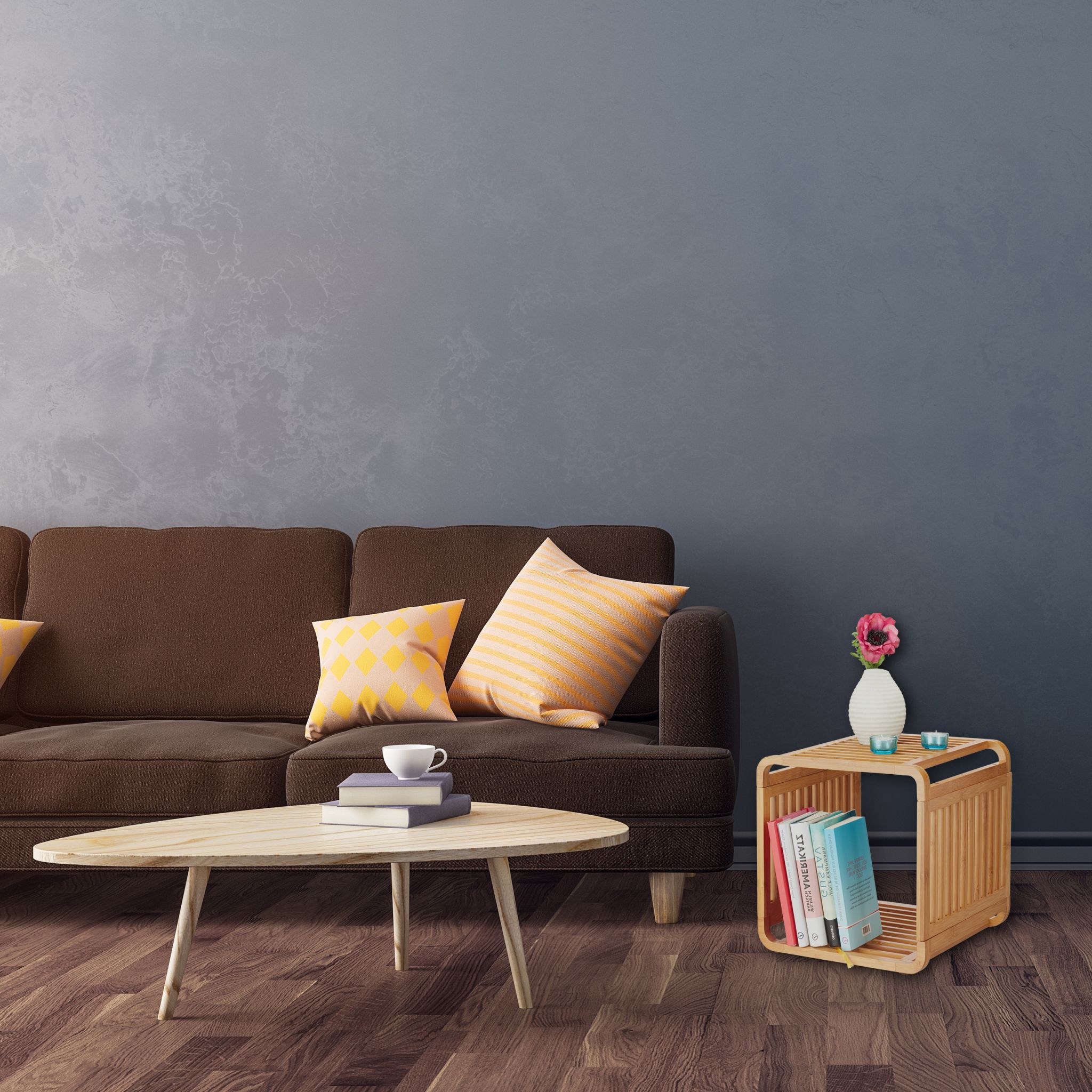Regal mit Ablagen Bambus Hellbraun von Relaxdays
