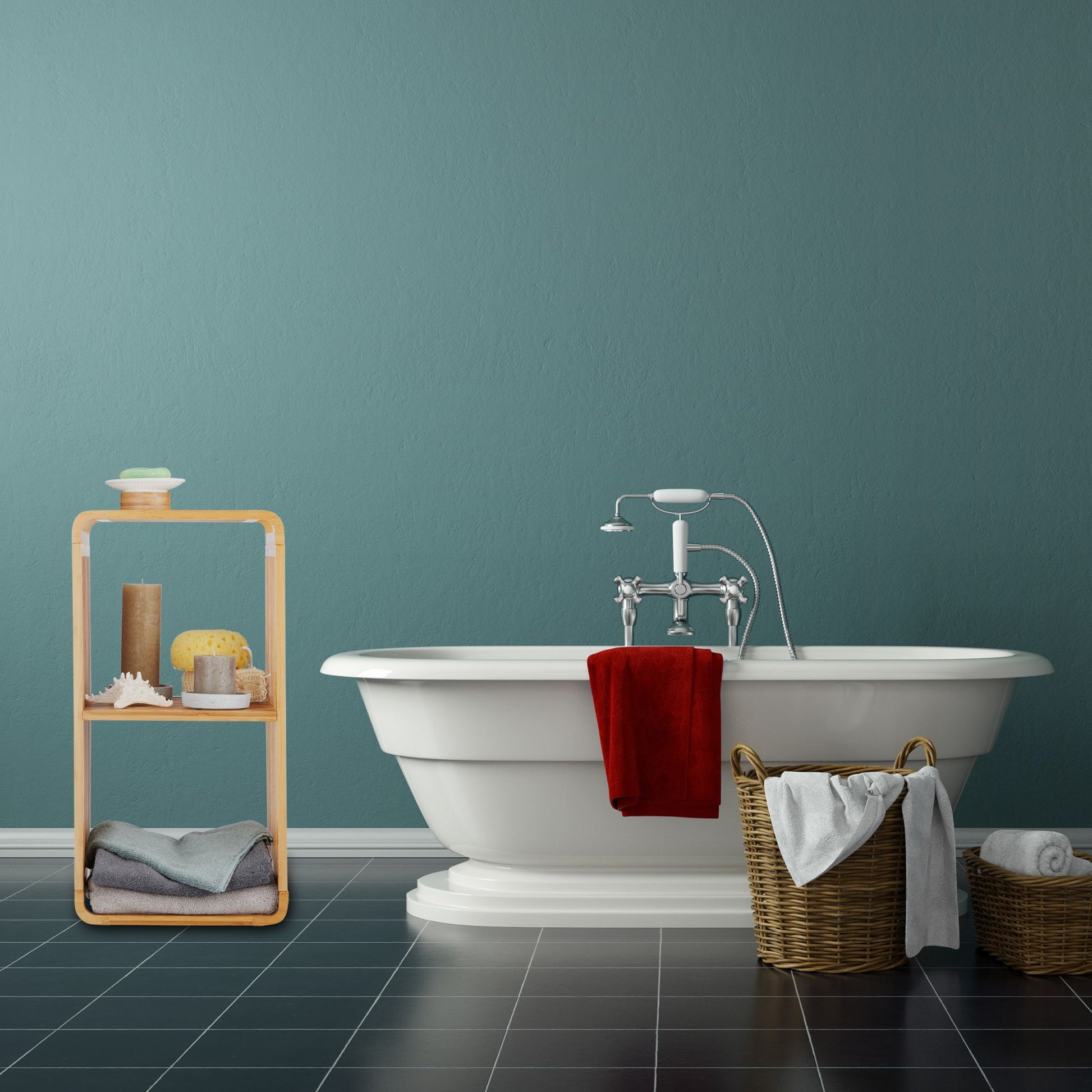 Regal mit Ablagen Bambus Hellbraun von Relaxdays