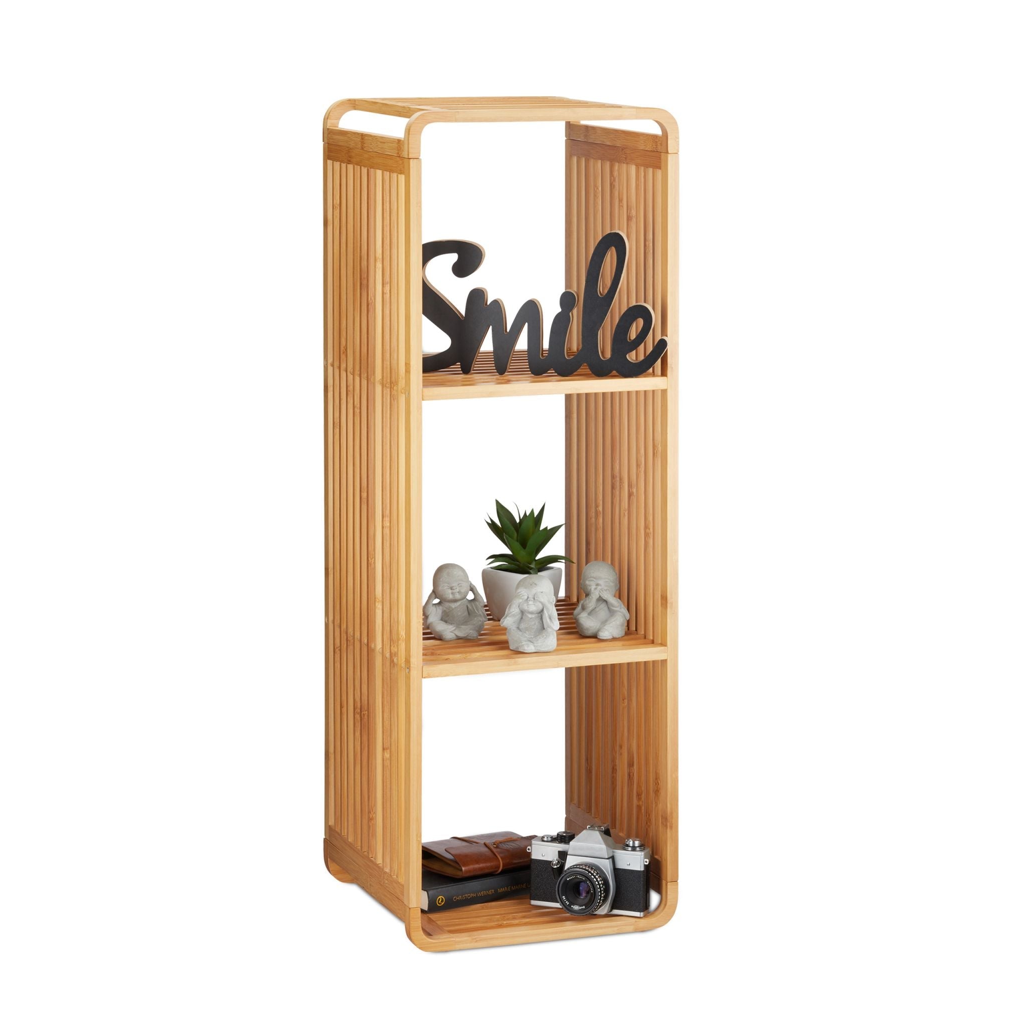 Regal mit Ablagen Bambus Hellbraun von Relaxdays