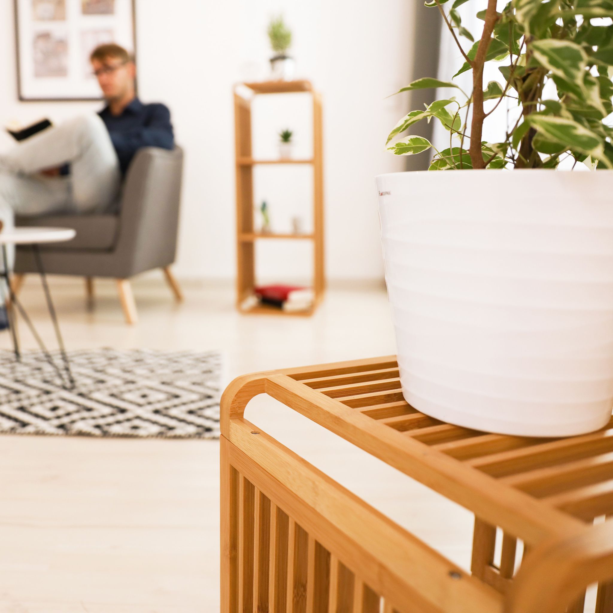 Regal mit Ablagen Bambus Hellbraun von Relaxdays