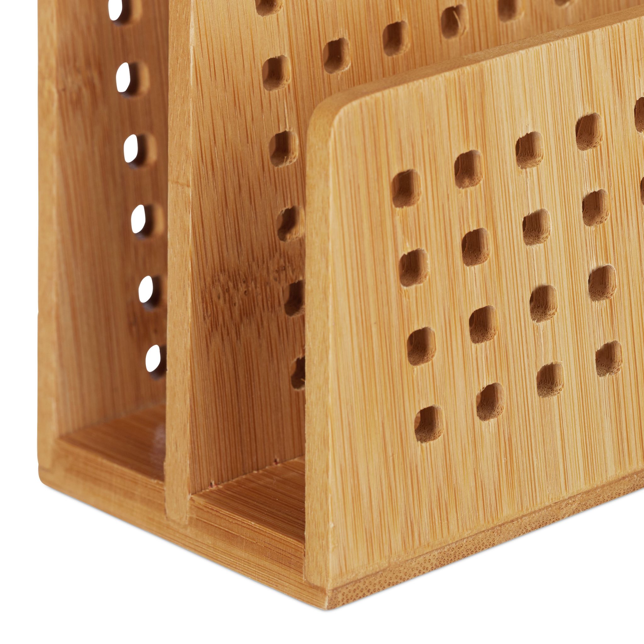 Dokumentenhalter Bambus 2 Fächer Hellbraun von Relaxdays