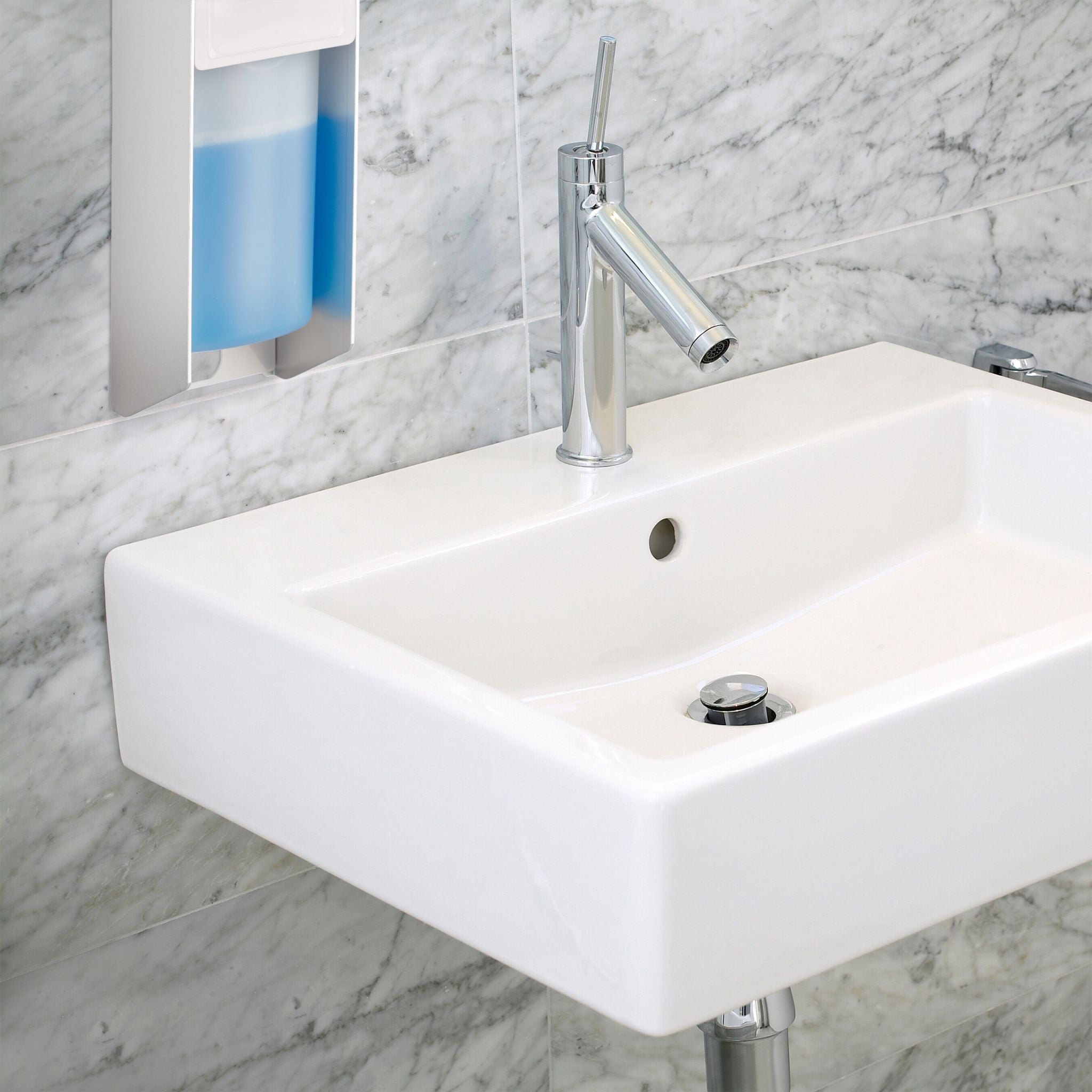 Eurospender Seifenspender 500 ml Weiss-Silber von Relaxdays