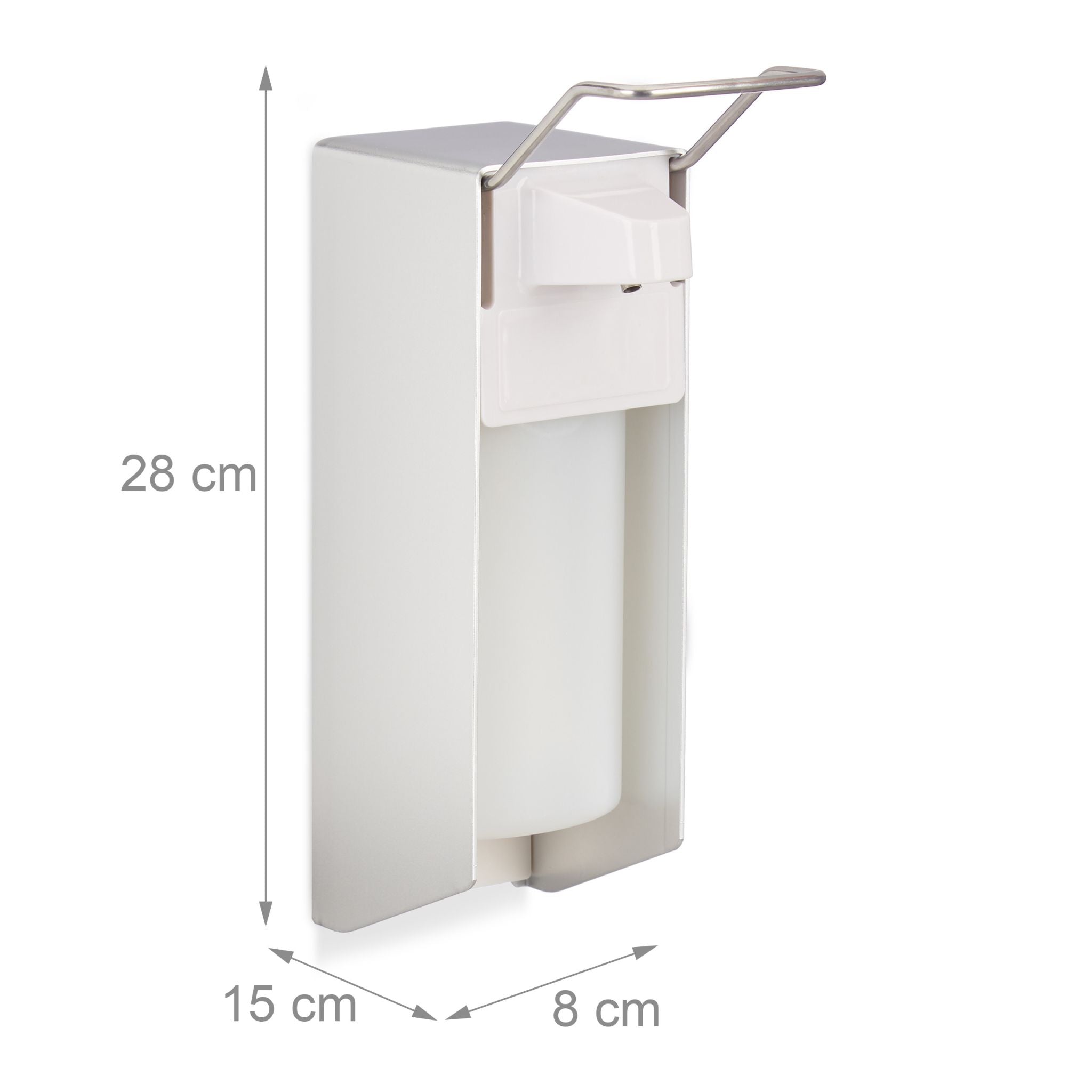 Eurospender Seifenspender 500 ml Weiss-Silber von Relaxdays