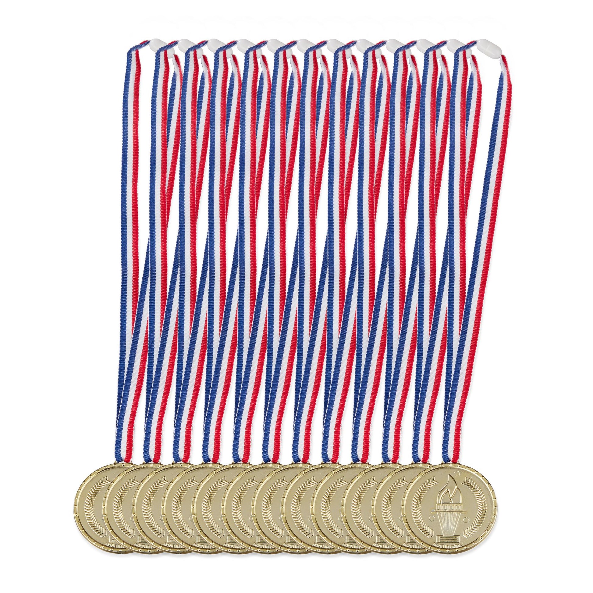 Goldmedaillen für Kinder 12er-Set Blau-Gold-Rot von Relaxdays