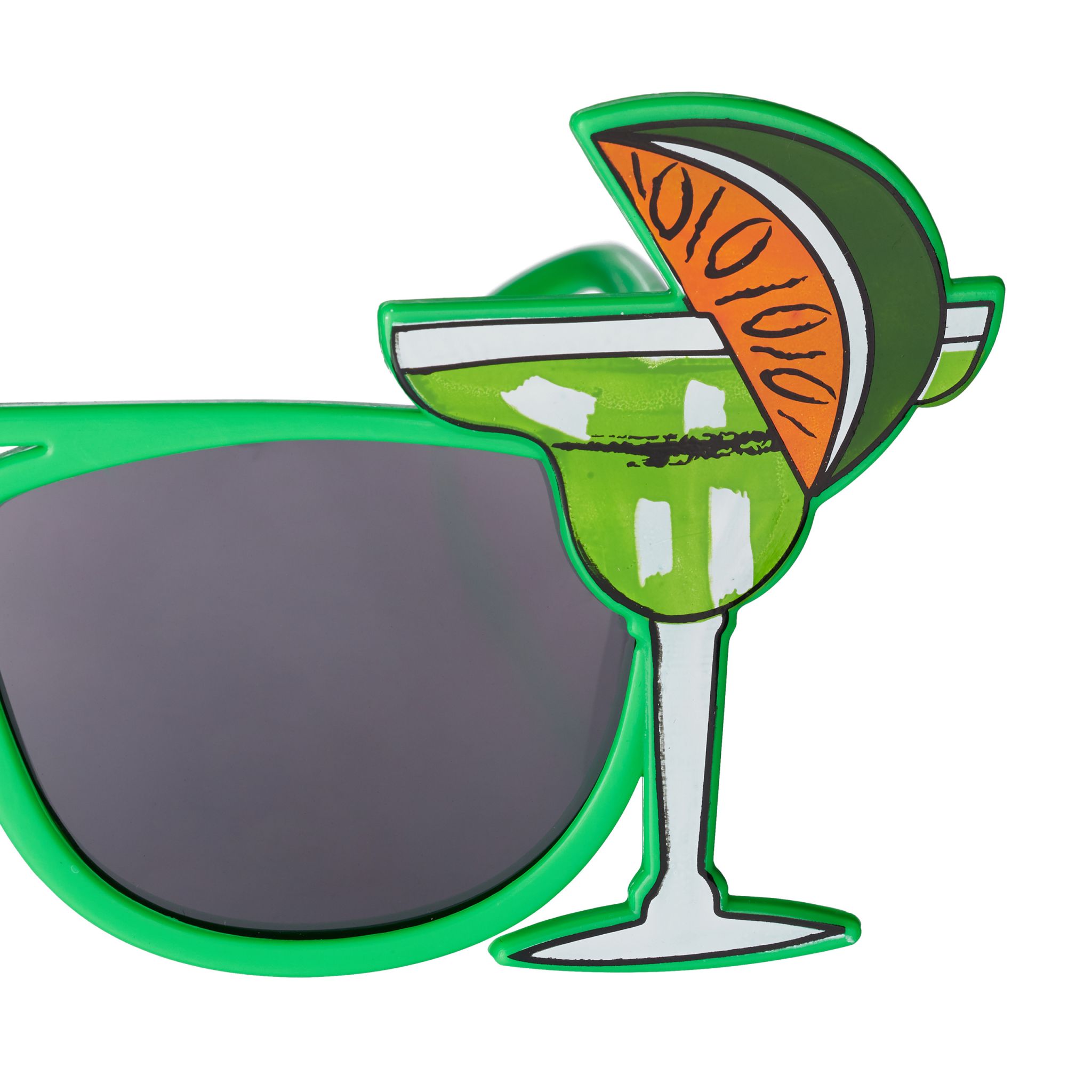Partybrille Cocktail und Palme Grün-Pink-Schwarz von Relaxdays