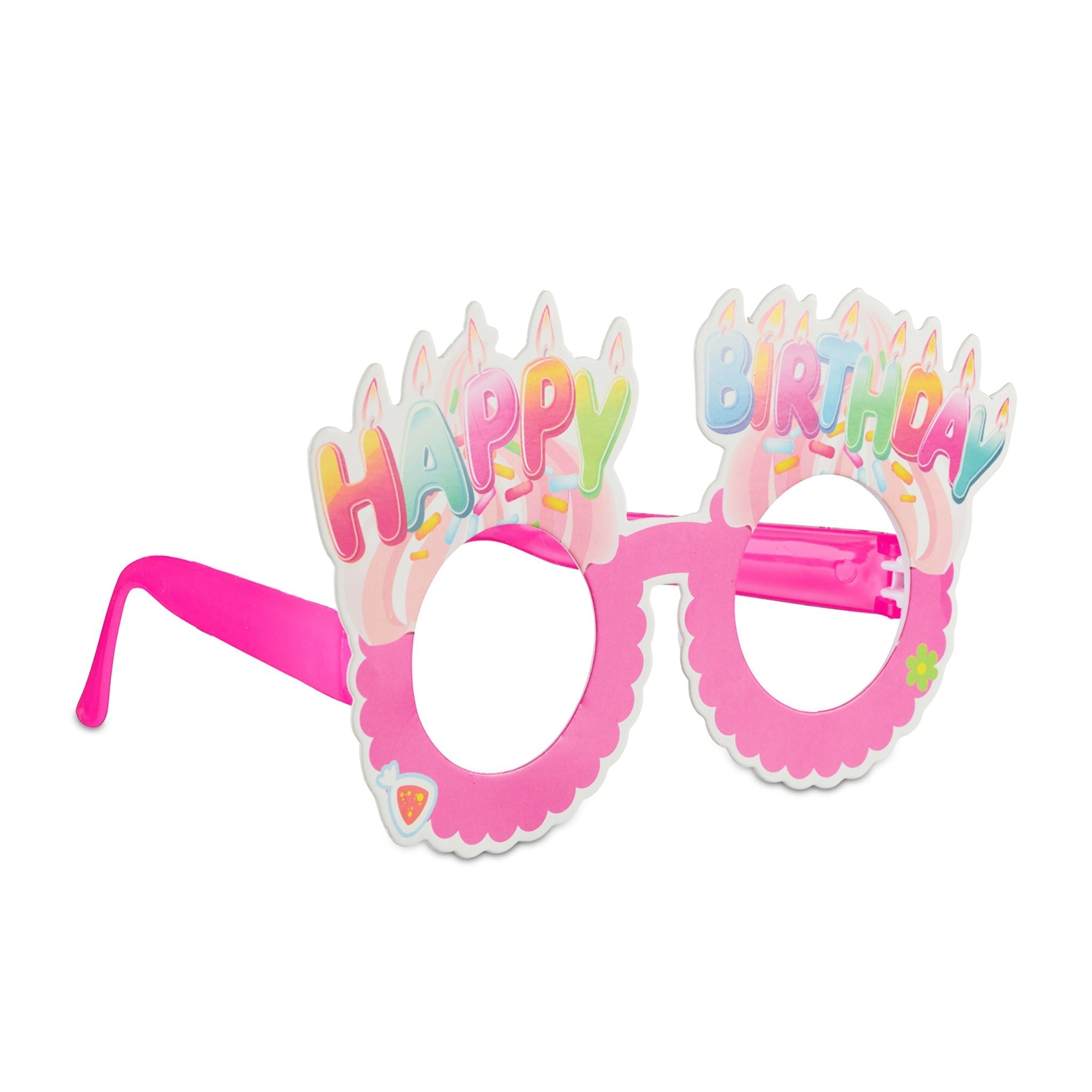 Partybrillen Happy Birthday 6er-Set Blau-Grün-Pink von Relaxdays