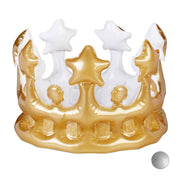 Aufblasbare Krone Weiss-Gold von Relaxdays