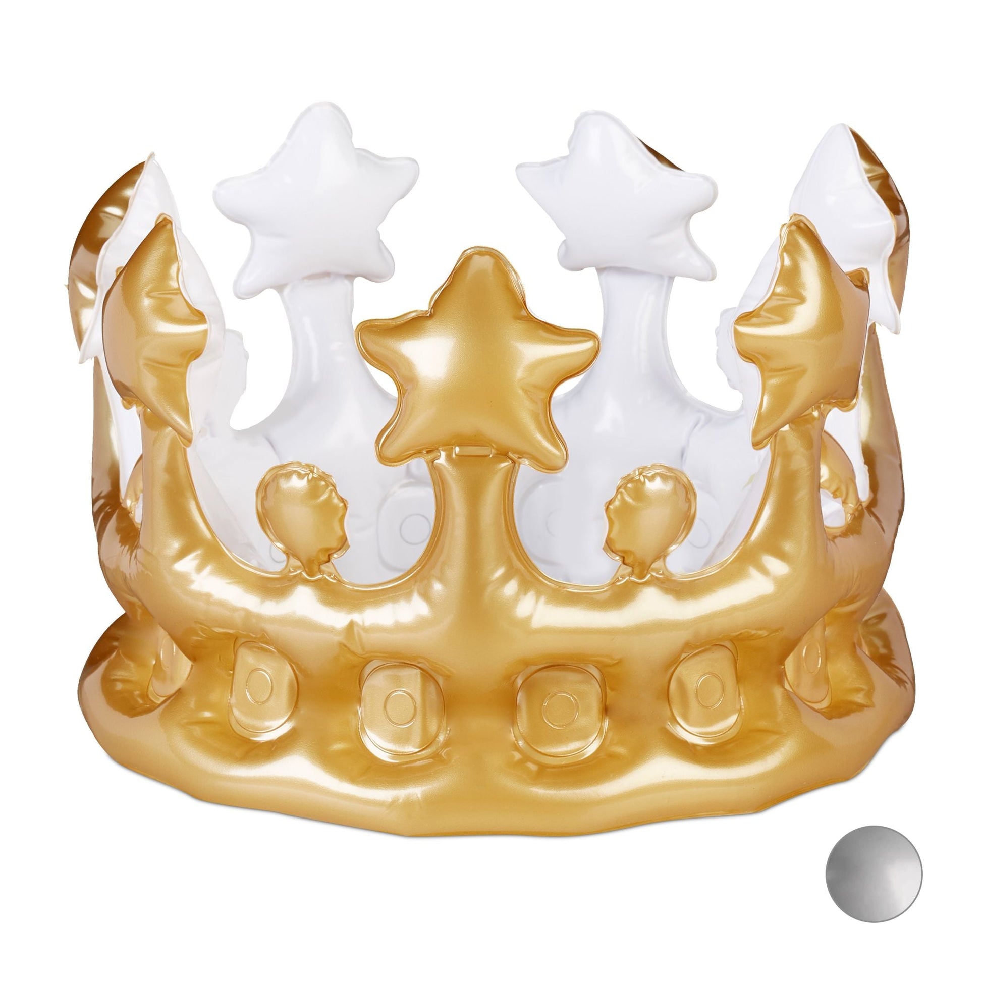 Aufblasbare Krone Weiss-Gold von Relaxdays
