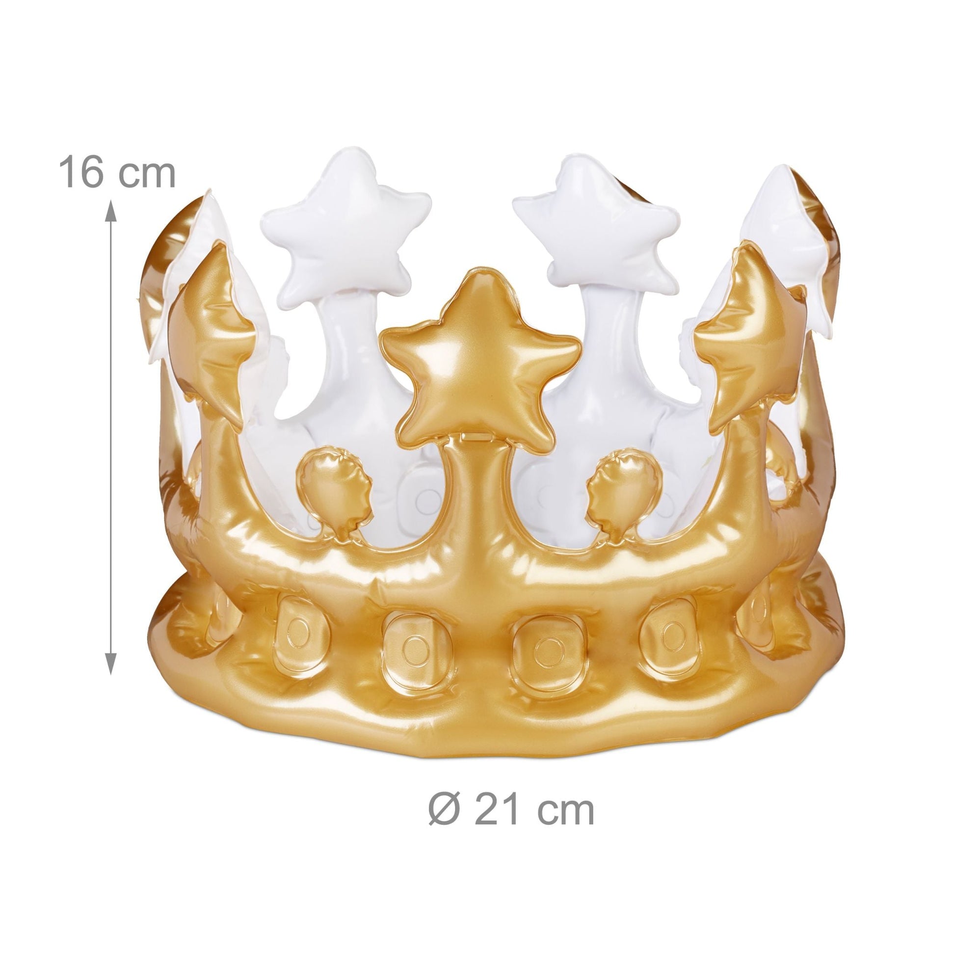 Aufblasbare Krone Weiss-Gold von Relaxdays