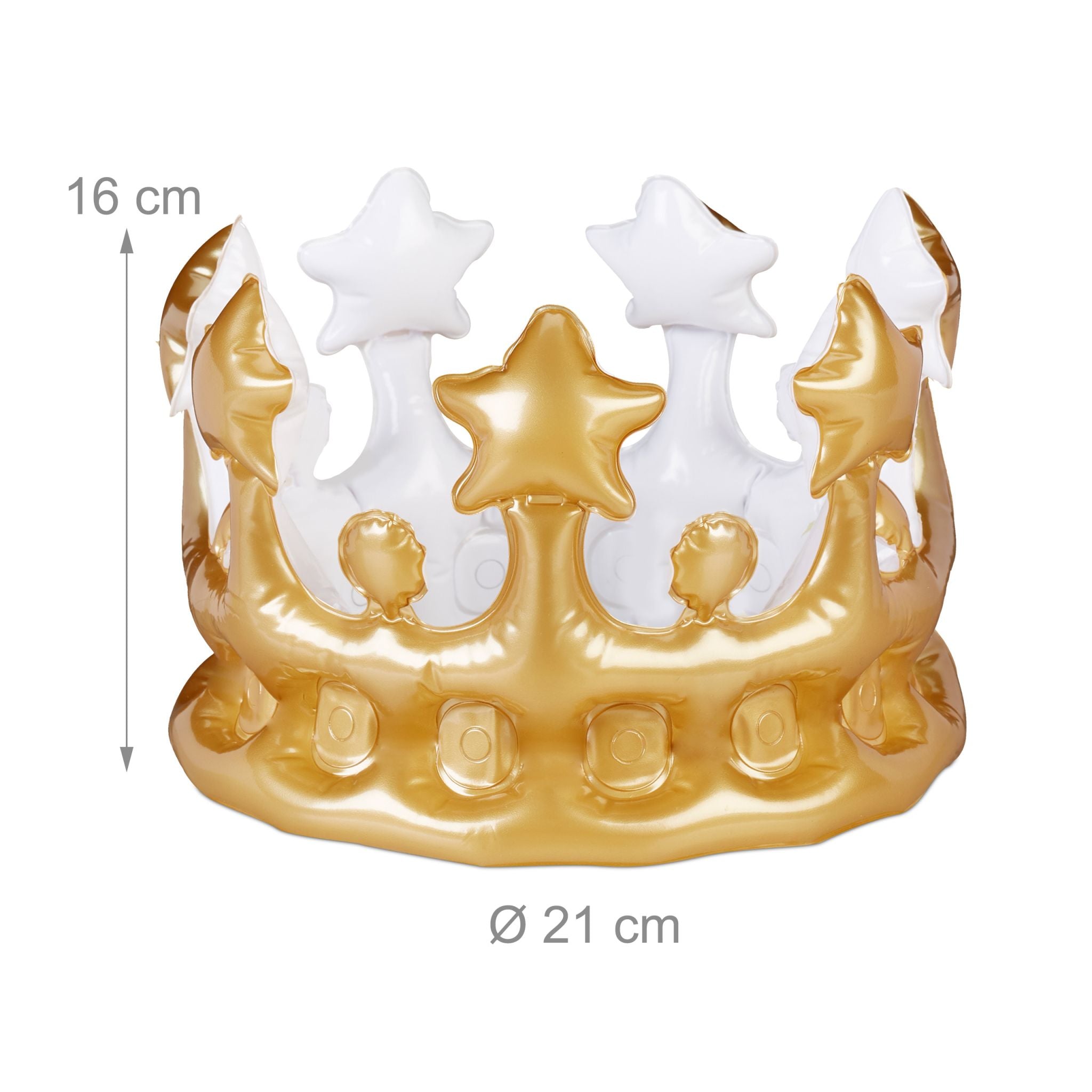 Aufblasbare Krone Weiss-Gold von Relaxdays