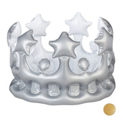 Aufblasbare Krone Weiss-Silber von Relaxdays