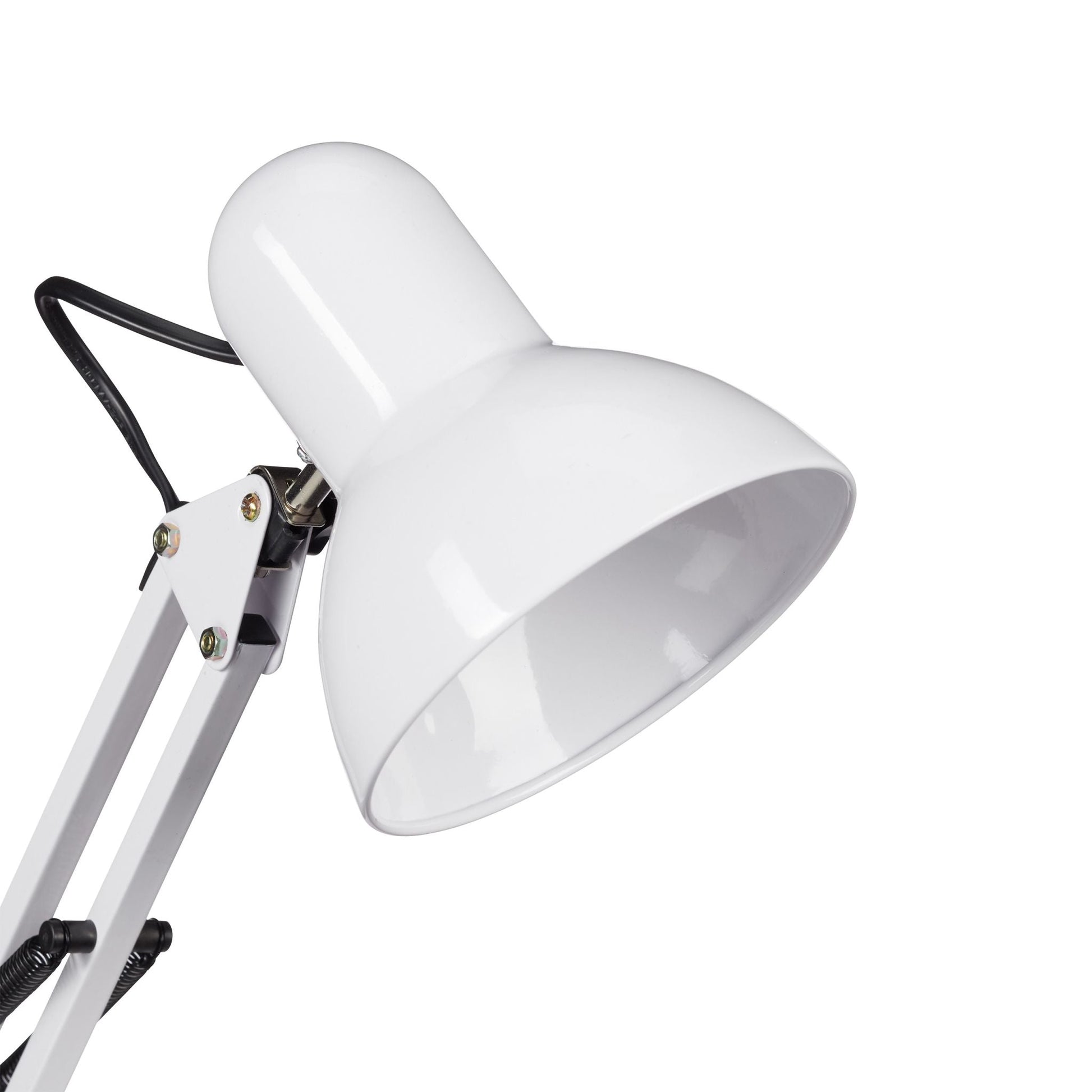 Retro Schreibtischlampe Weiss-Schwarz von Relaxdays