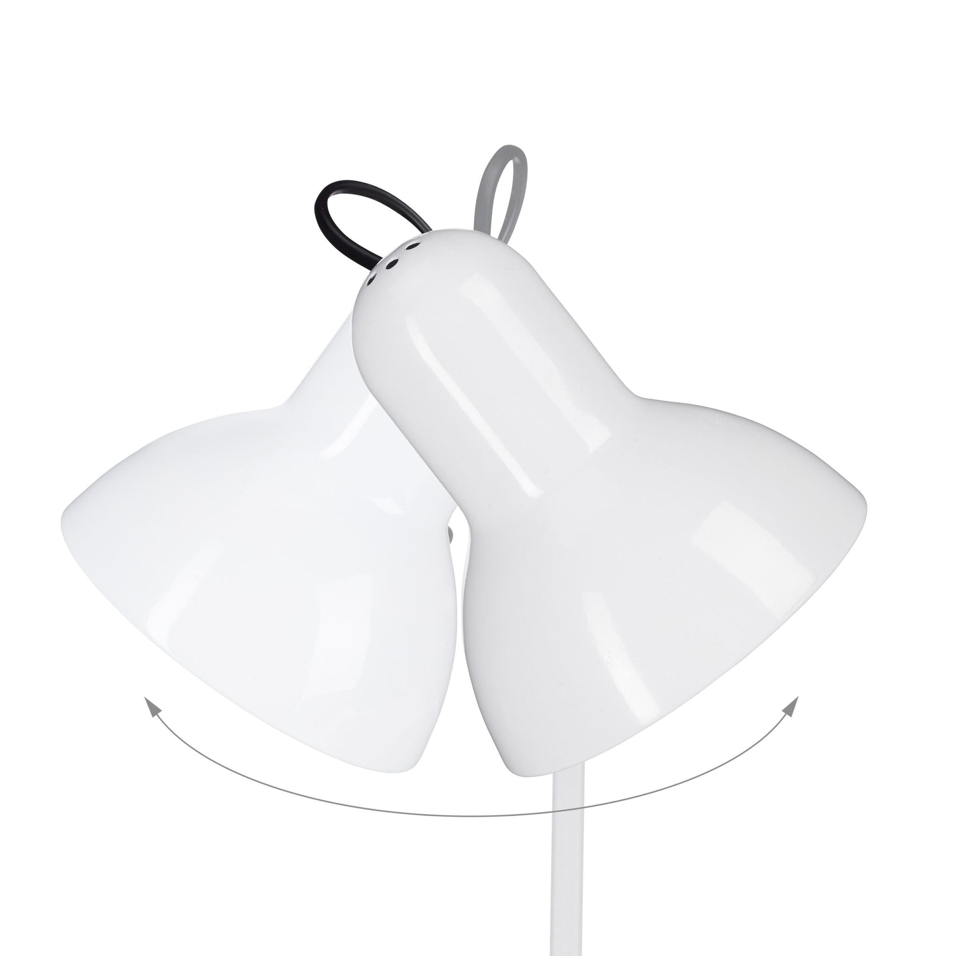 Retro Schreibtischlampe Weiss-Schwarz von Relaxdays