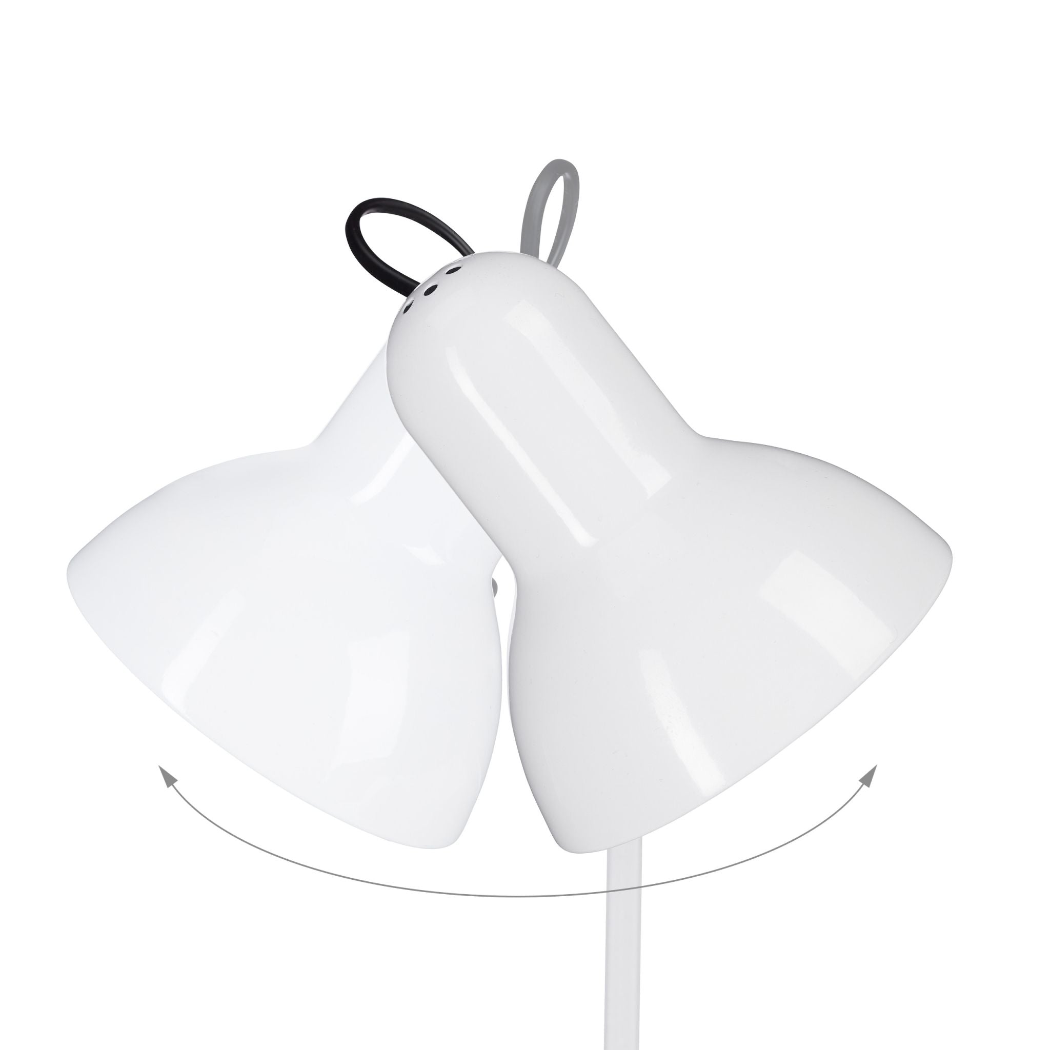 Retro Schreibtischlampe Weiss-Schwarz von Relaxdays