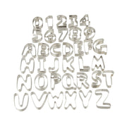 Plätzchen stecher Buchstaben & Zahlen Silber von Relaxdays