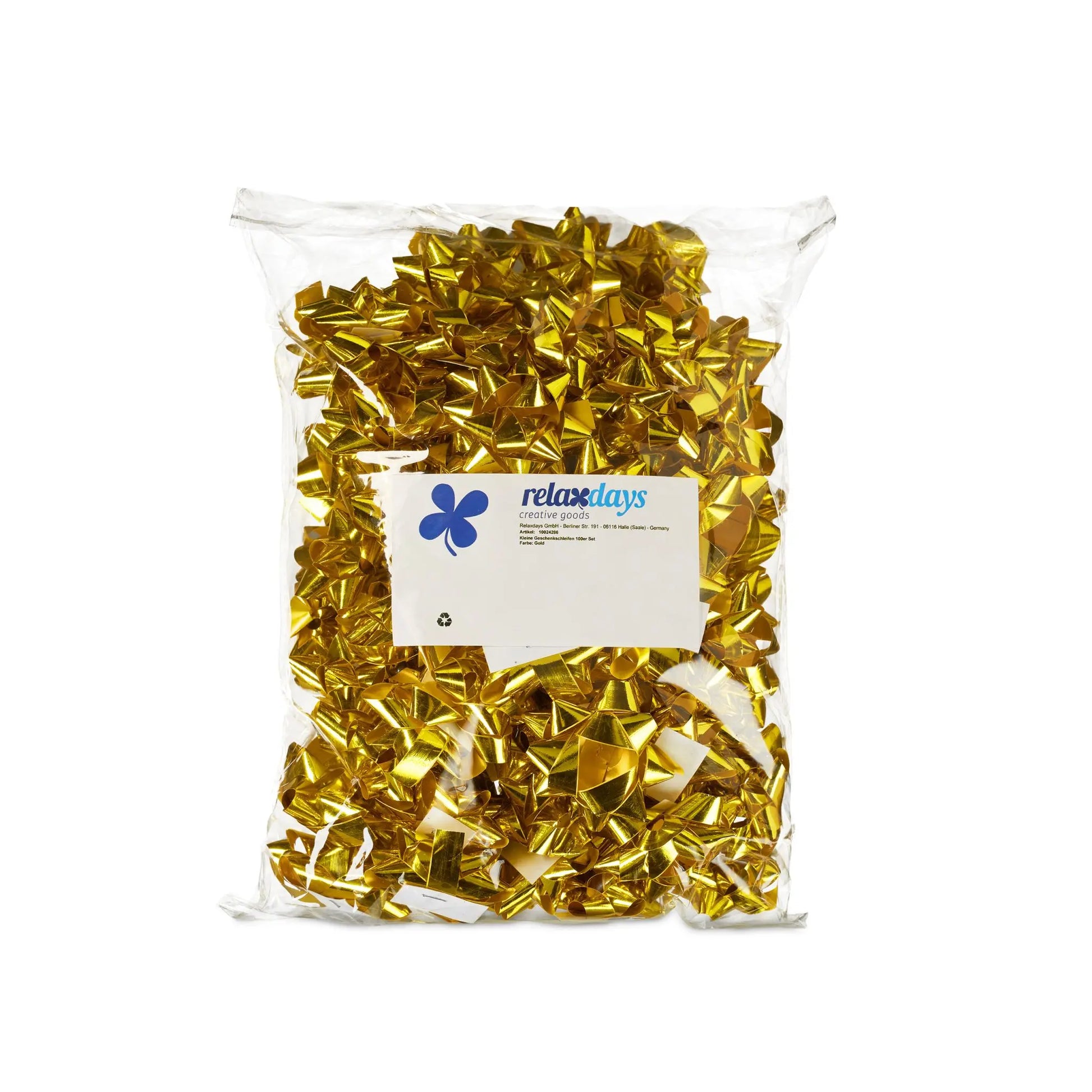 Kleine Geschenkschleifen 100er-Set Gold von Relaxdays