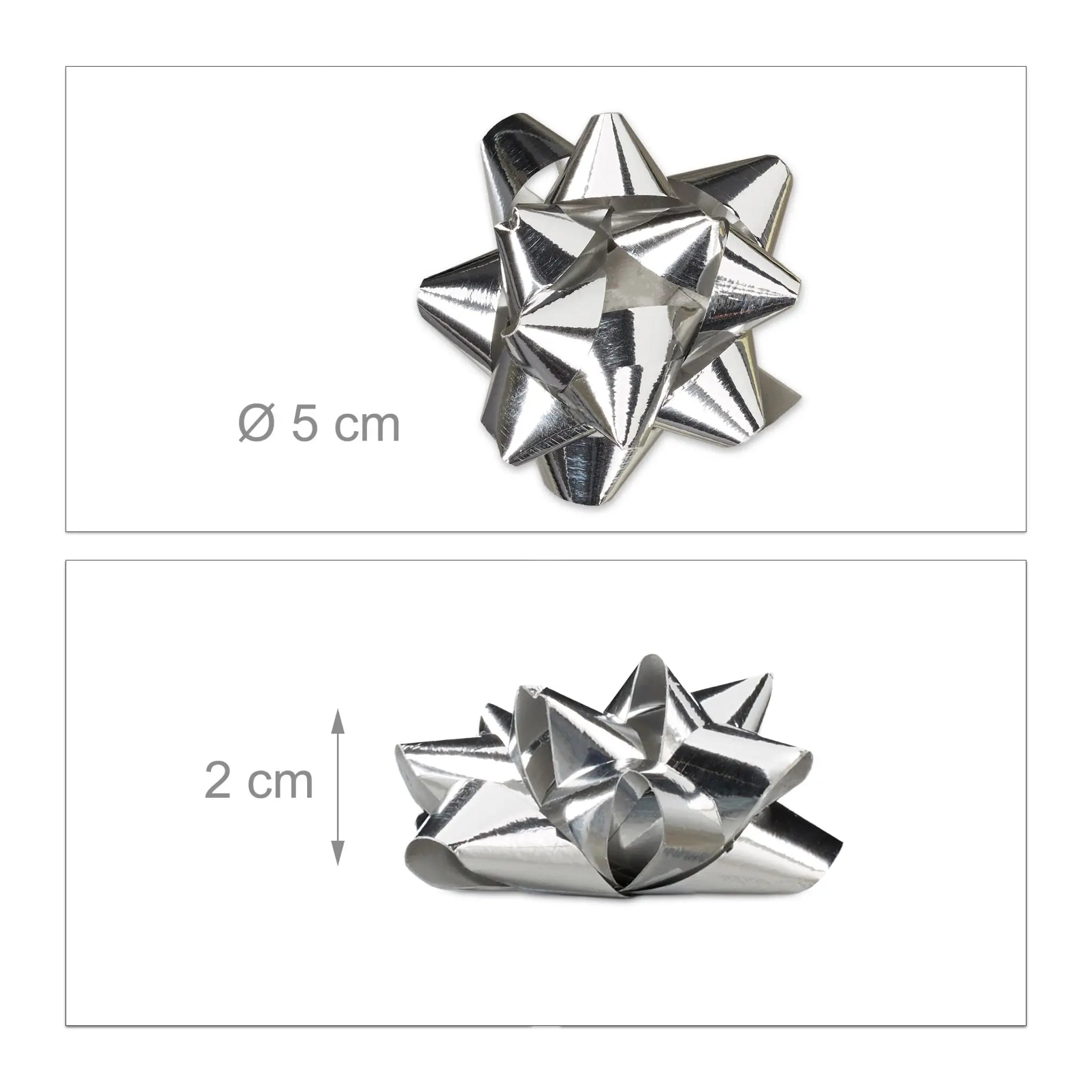Kleine Geschenkschleifen 100er-Set Silber von Relaxdays