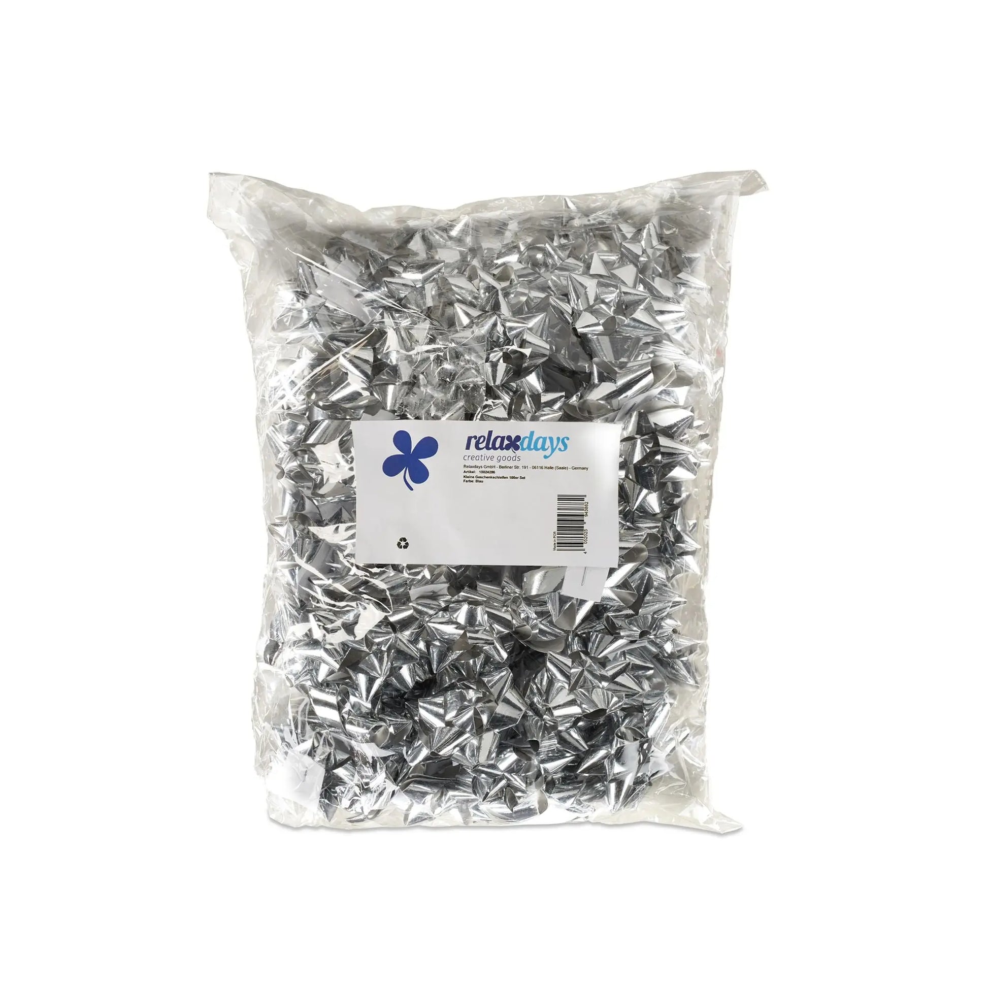 Kleine Geschenkschleifen 100er-Set Silber von Relaxdays