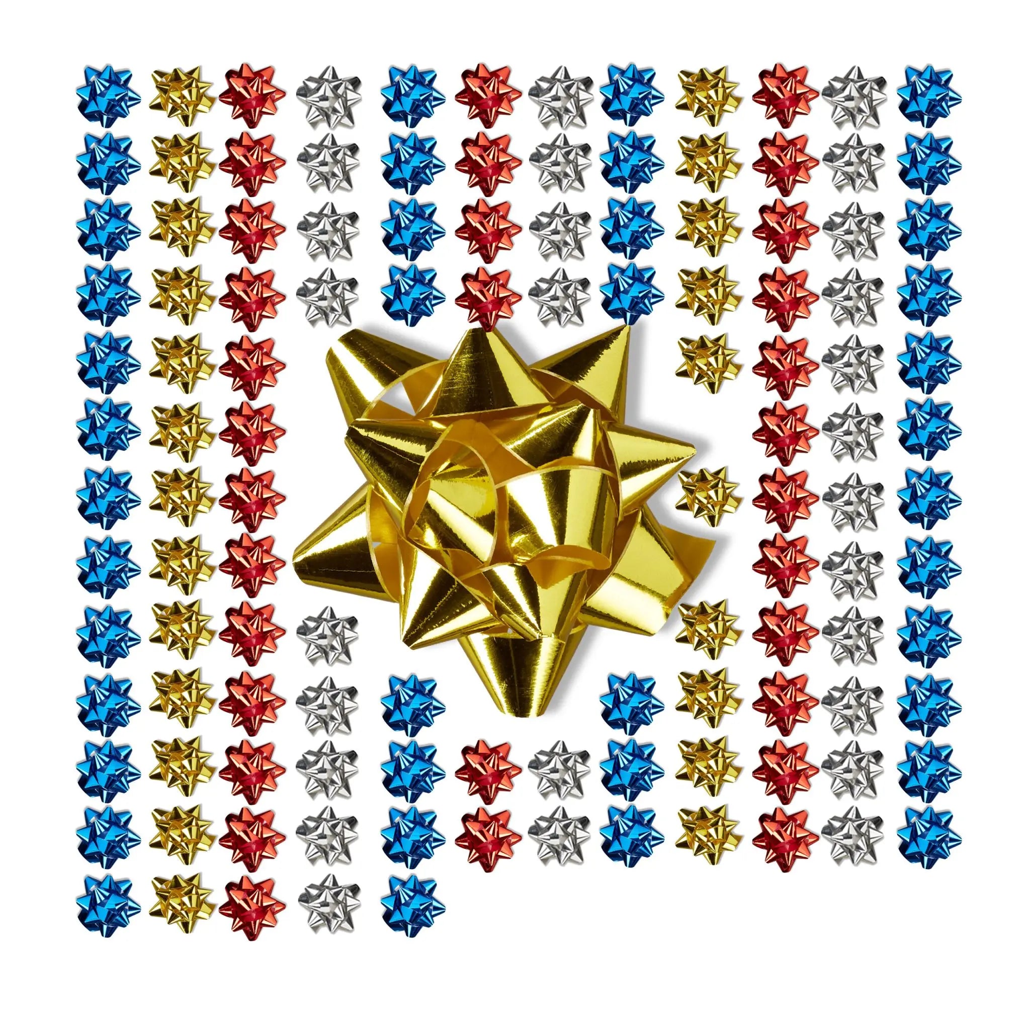 Kleine Geschenkschleifen 100er-Set Blau-Gold-Rot von guteszeug.ch