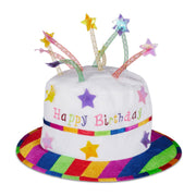 Happy Birthday Hut Torte Weiss-Blau-Rot von Relaxdays