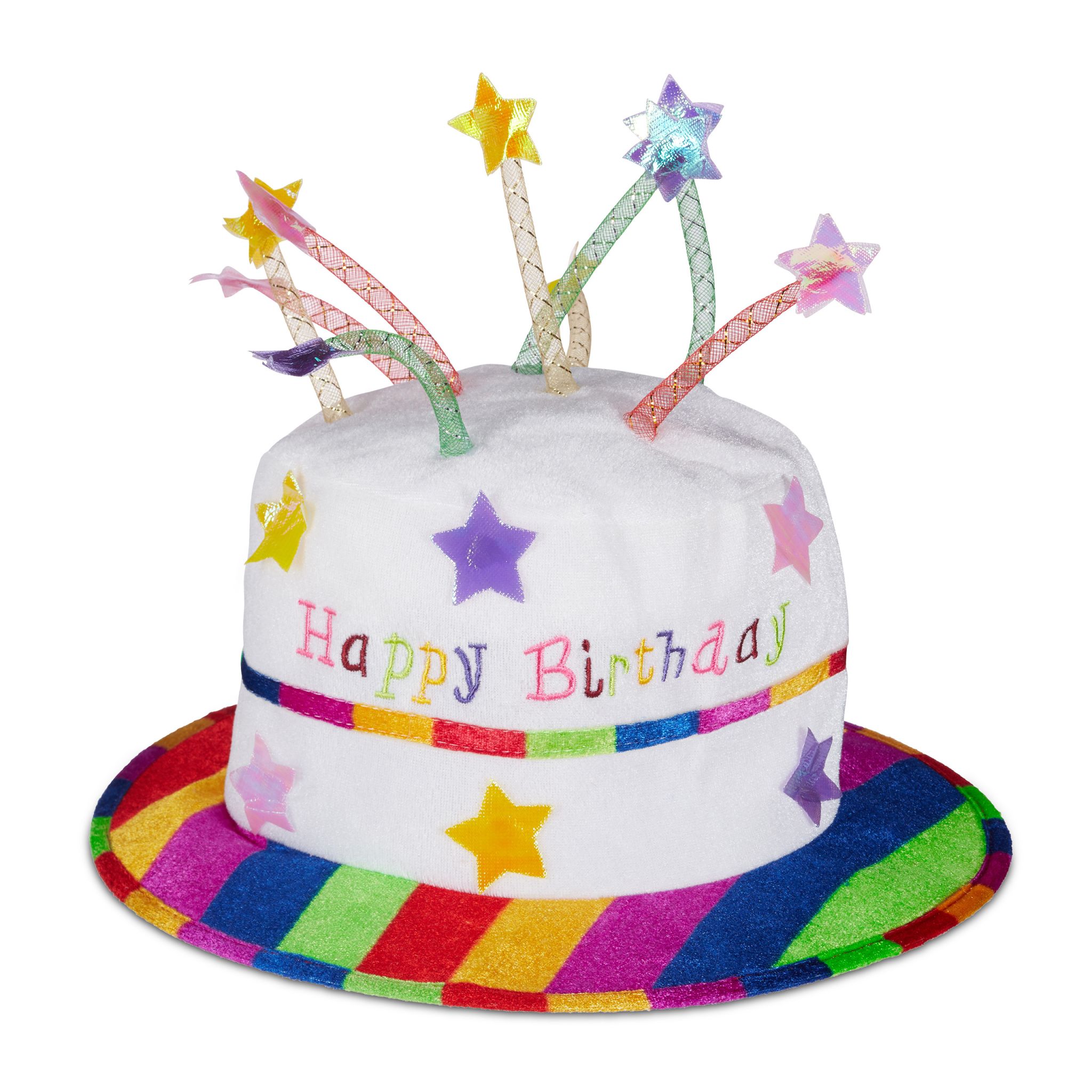 Happy Birthday Hut Torte Weiss-Blau-Rot von Relaxdays