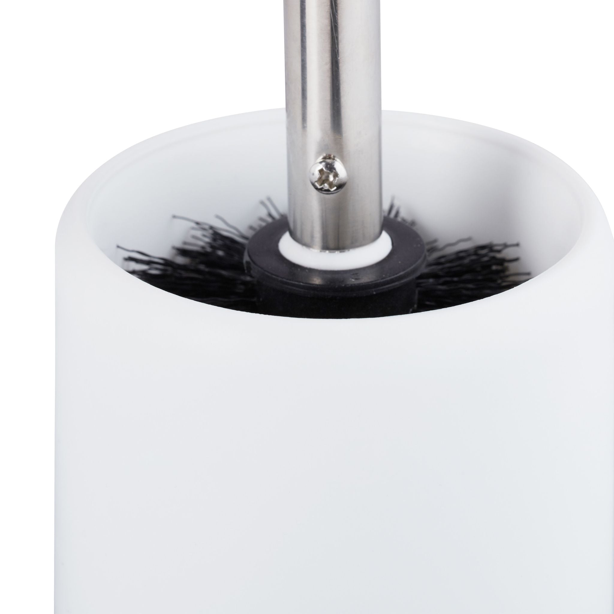WC-Garnitur rund Weiss-Schwarz-Silber