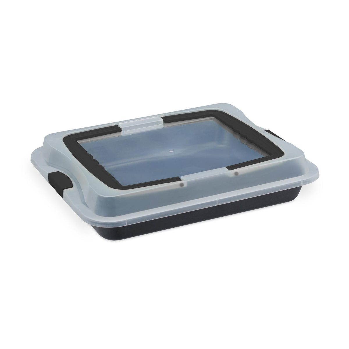 Backblech mit Deckel 3in1 Schwarz-Transparent von Relaxdays