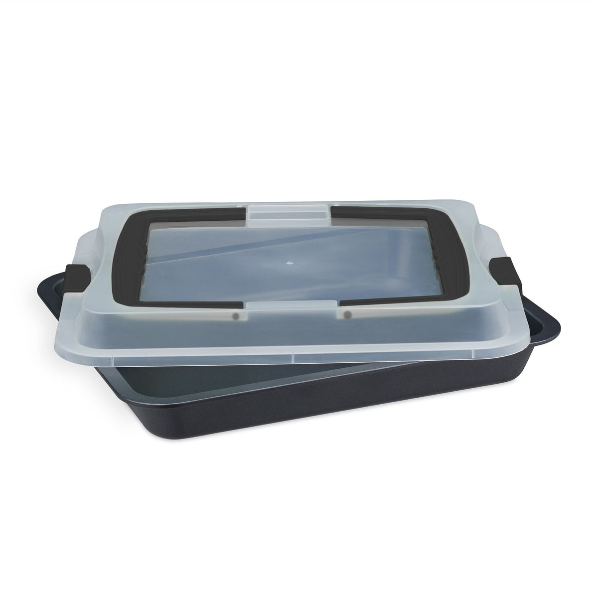 Backblech mit Deckel 3in1 Schwarz-Transparent von Relaxdays