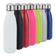 Trinkflasche Edelstahl Weiss-Schwarz-Silber von Relaxdays
