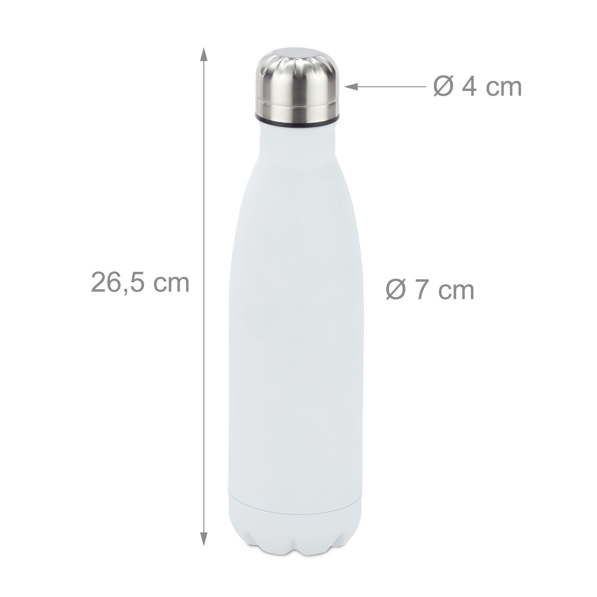 Trinkflasche Edelstahl Weiss-Schwarz-Silber von Relaxdays