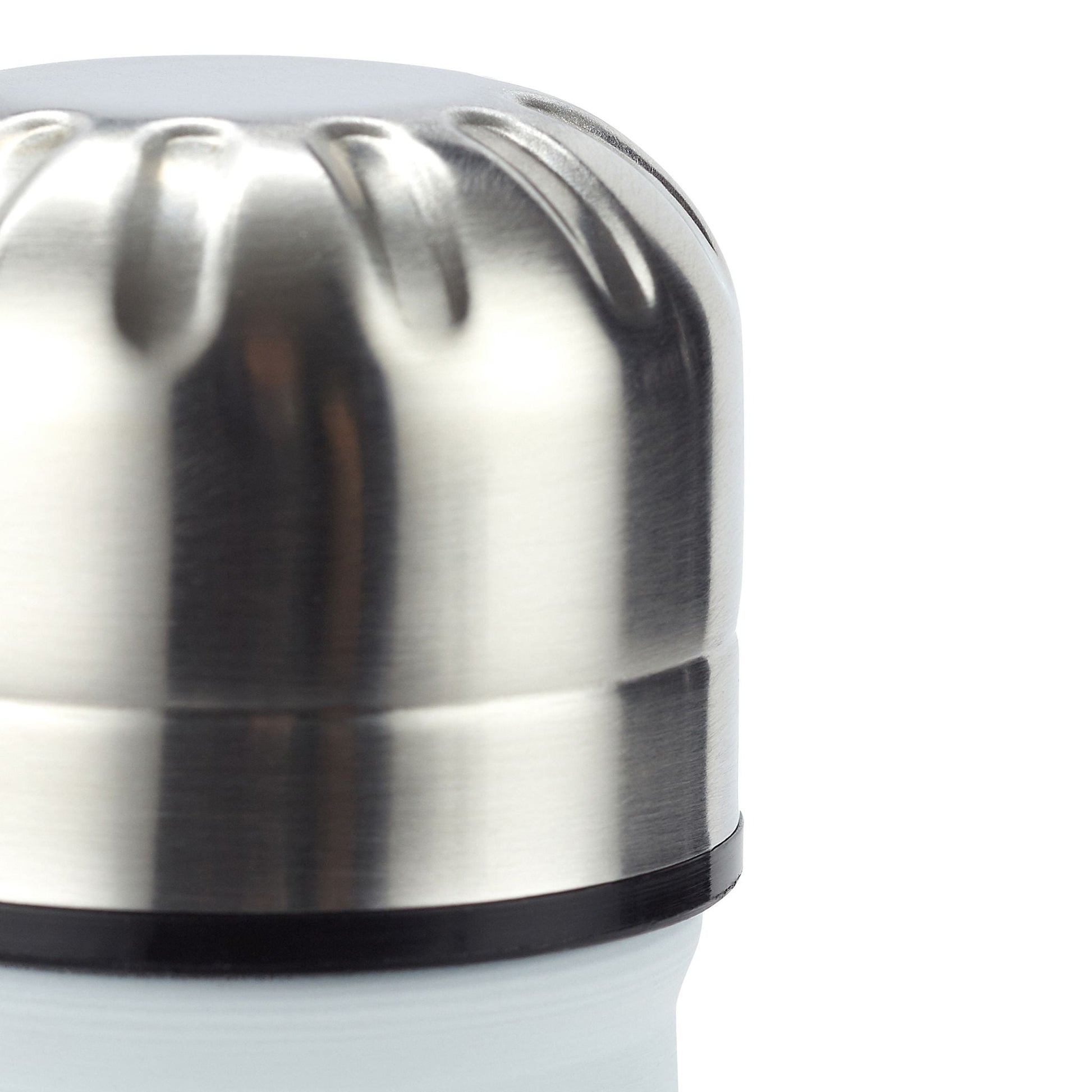 Trinkflasche Edelstahl Weiss-Schwarz-Silber von Relaxdays