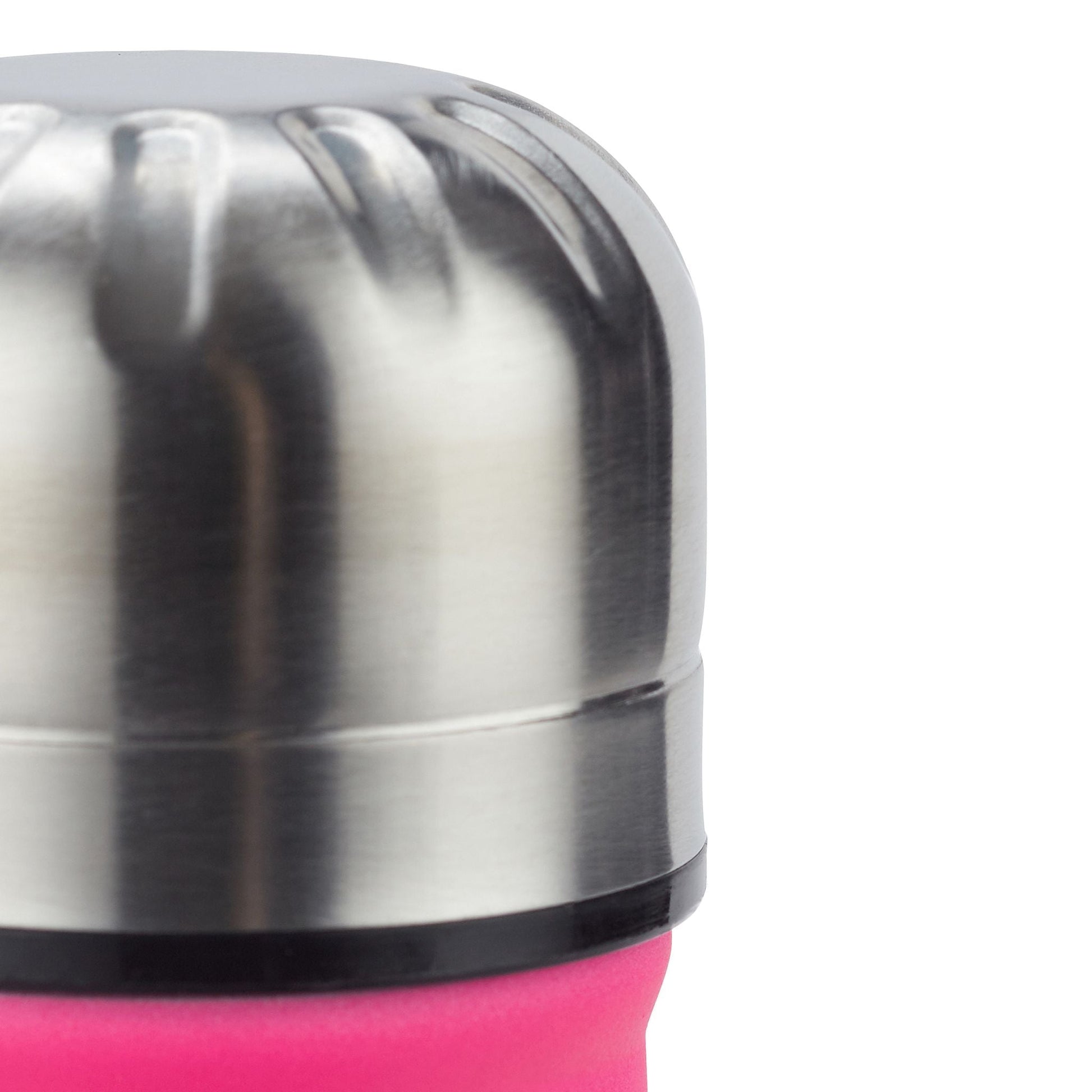 Trinkflasche Edelstahl Pink-Schwarz-Silber von Relaxdays