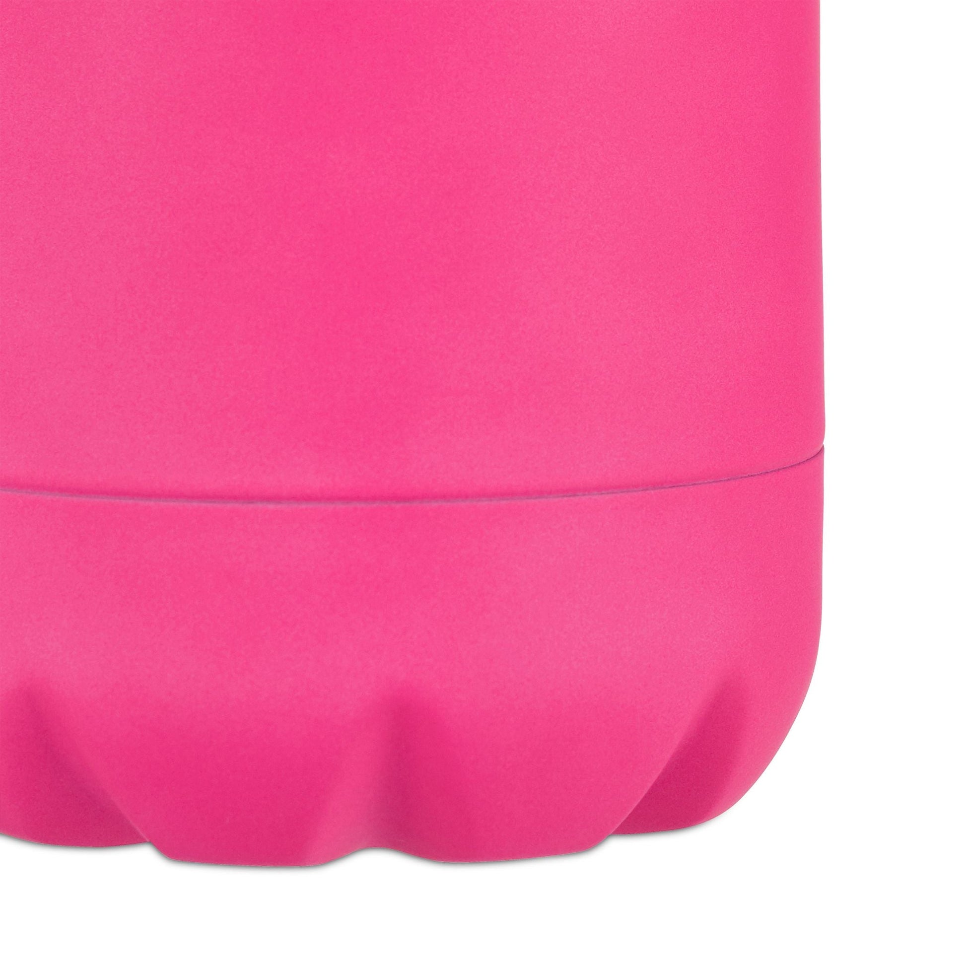 Trinkflasche Edelstahl Pink-Schwarz-Silber von Relaxdays