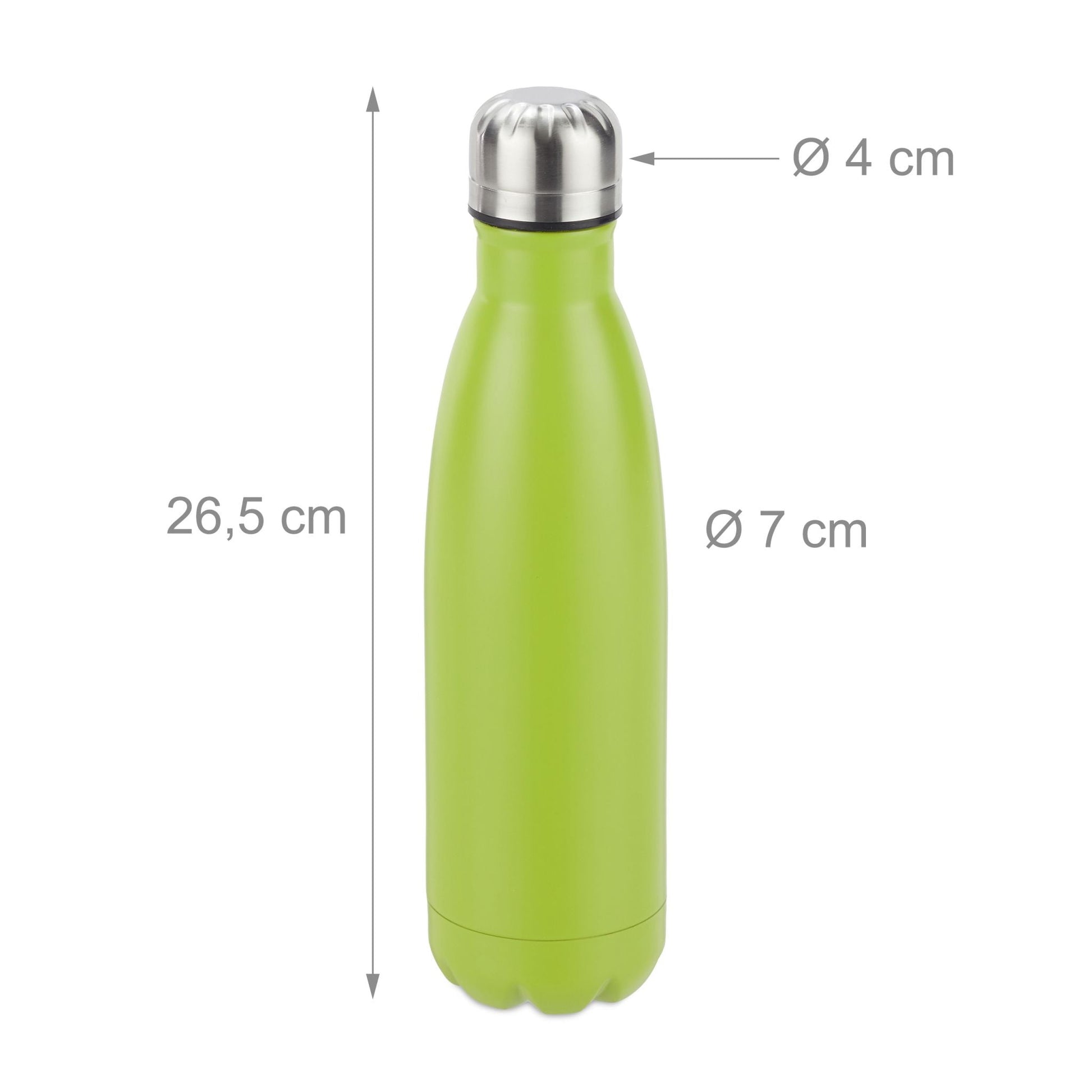 Trinkflasche Edelstahl Grün-Schwarz-Silber von Relaxdays