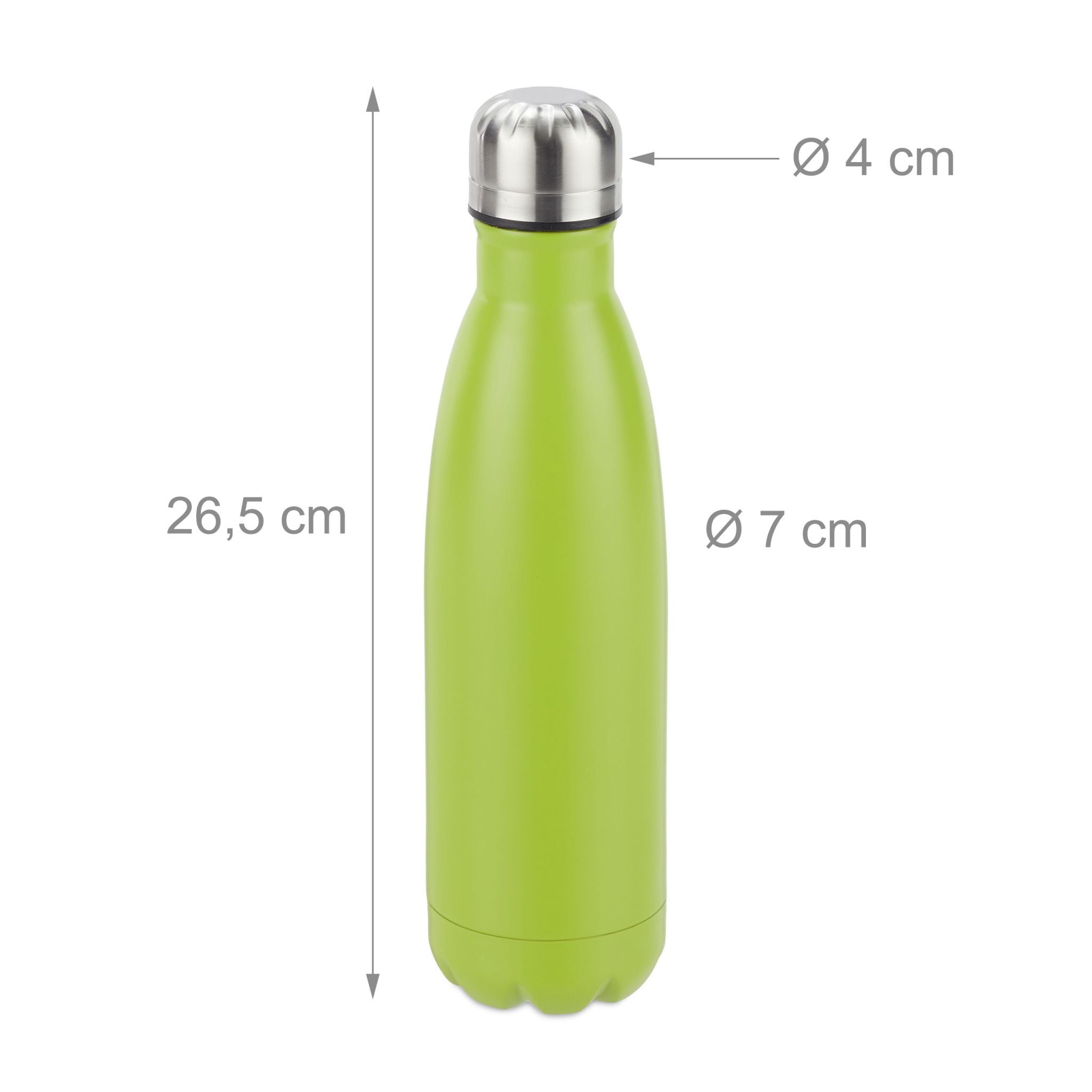 Trinkflasche Edelstahl Grün-Schwarz-Silber von Relaxdays