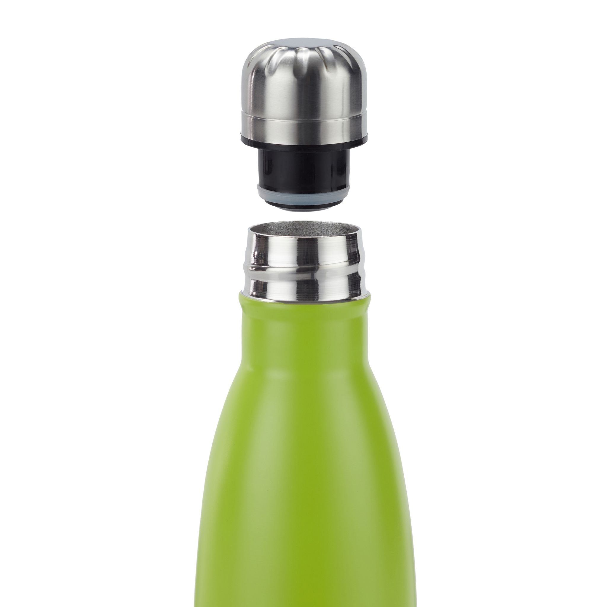 Trinkflasche Edelstahl Grün-Schwarz-Silber von Relaxdays